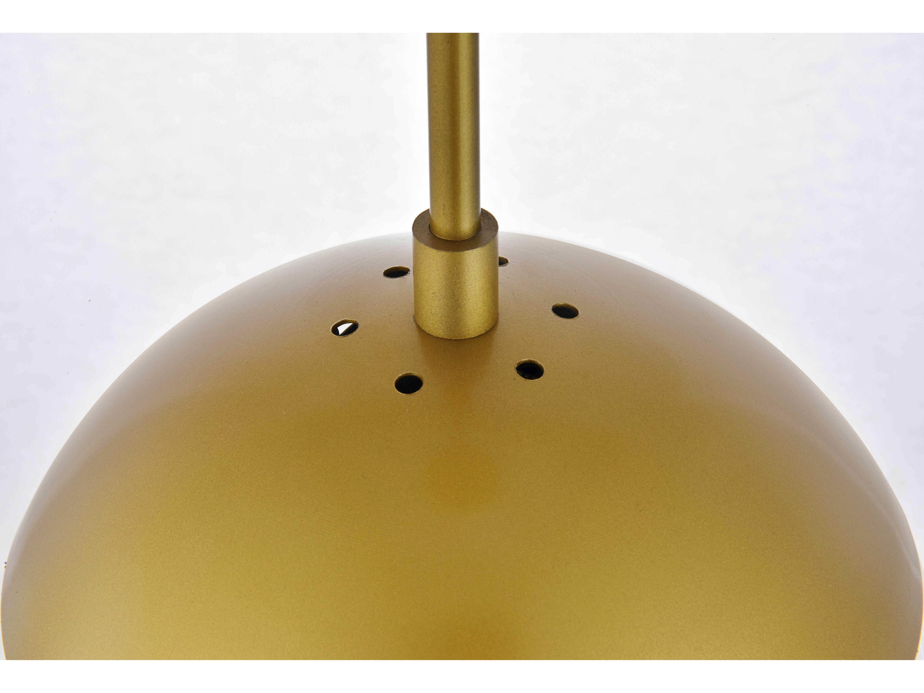 Elegant Lighting Eclipse 3-Light Brass Glass Globe Pendant