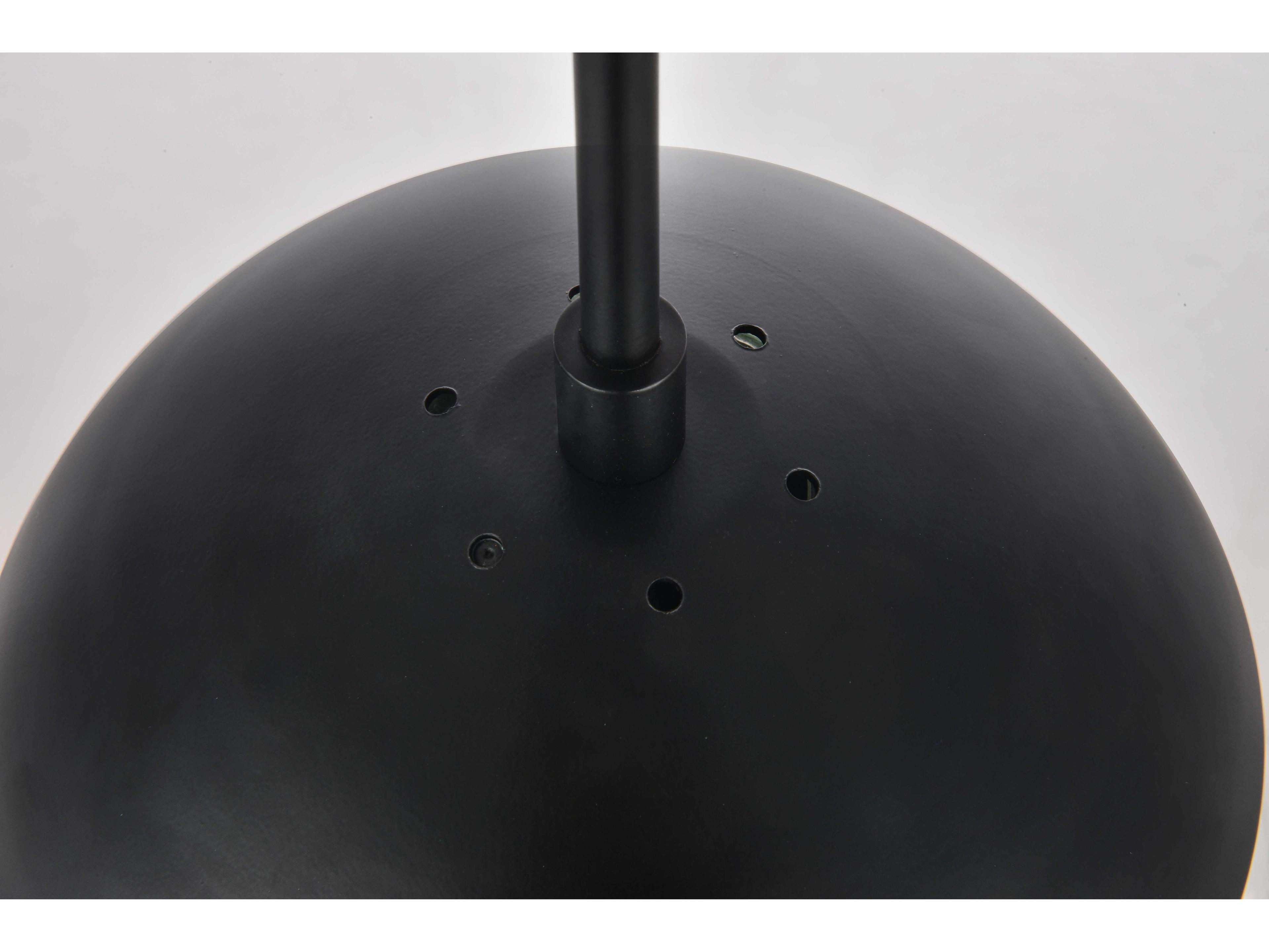 Elegant Lighting Eclipse 5-Light Black Glass Globe Pendant