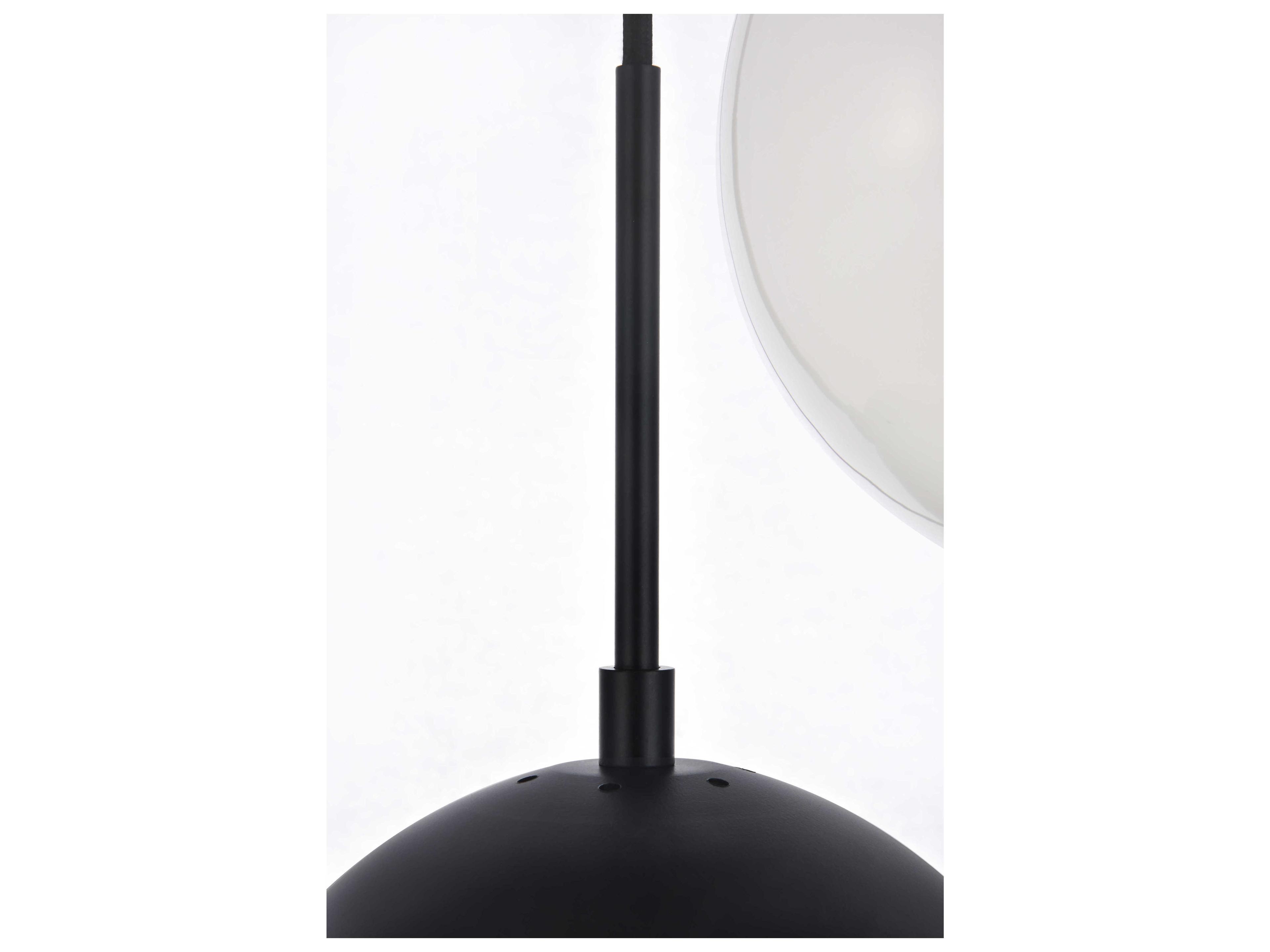 Elegant Lighting Eclipse 5-Light Black Glass Globe Pendant