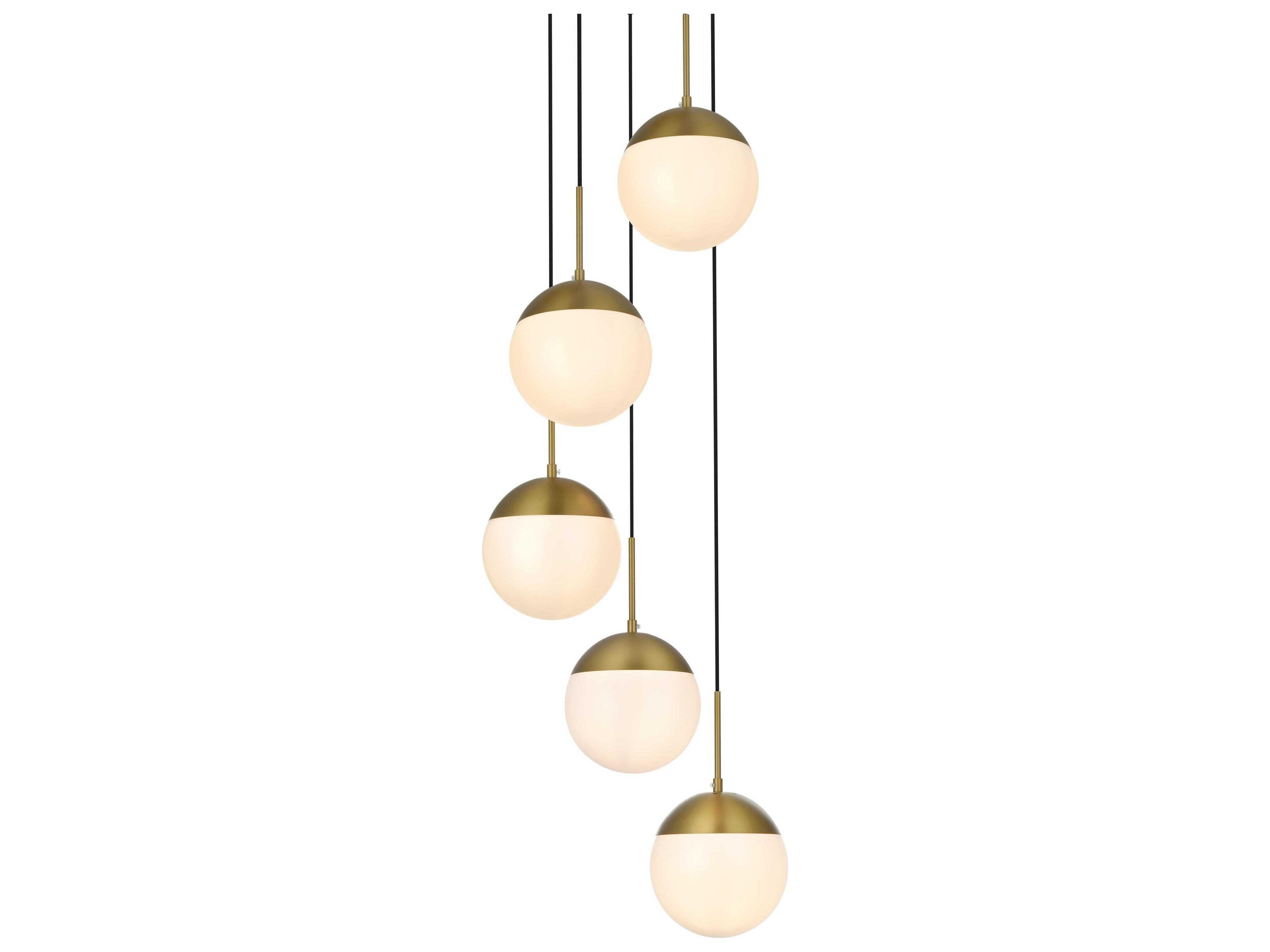 Elegant Lighting Eclipse 5-Light Satin Gold Globe Pendant