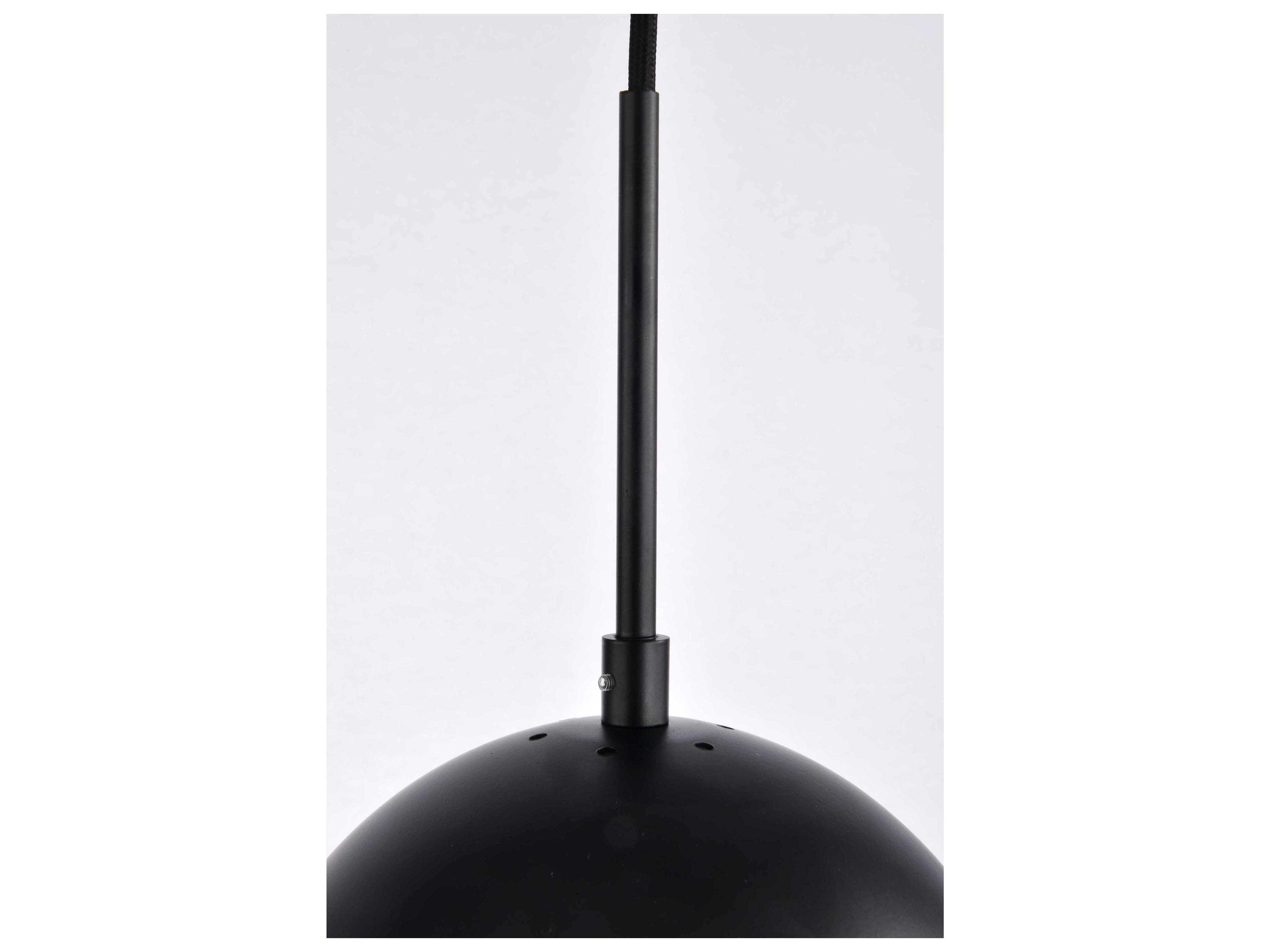 Elegant Lighting Eclipse 5-Light Black Glass Globe Pendant