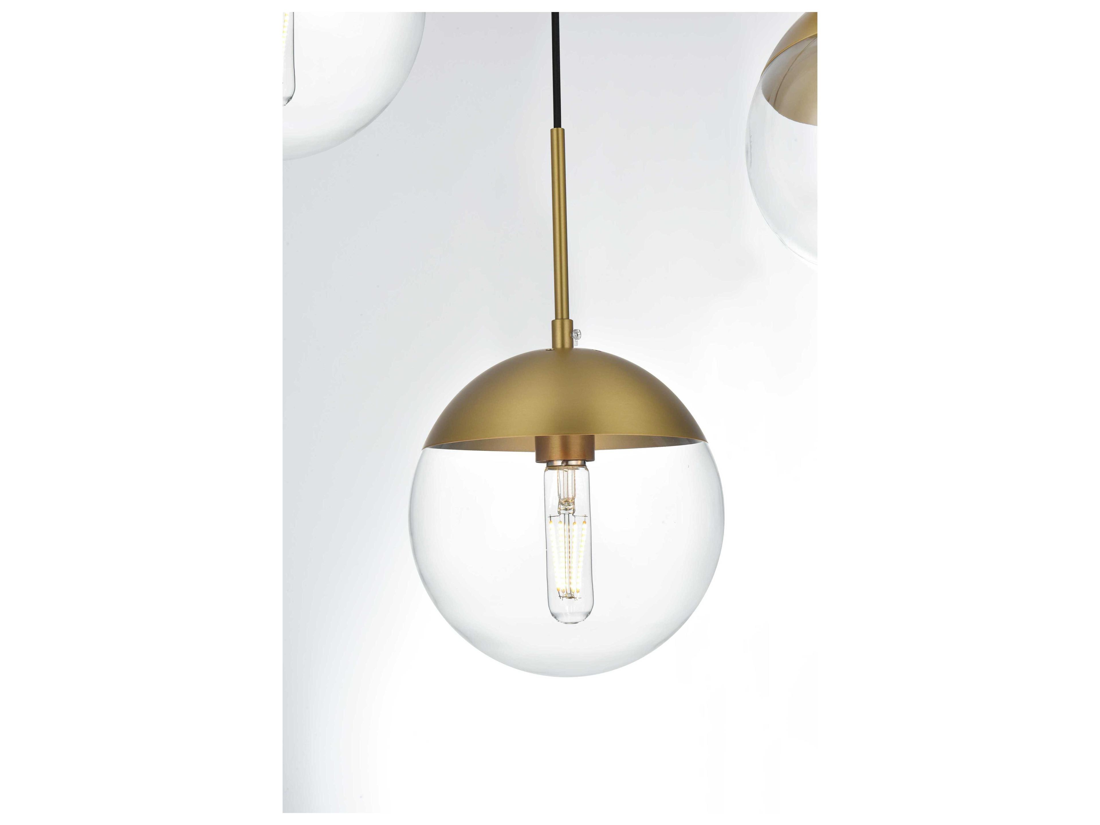 Elegant Lighting Eclipse 5-Light Satin Gold Globe Pendant