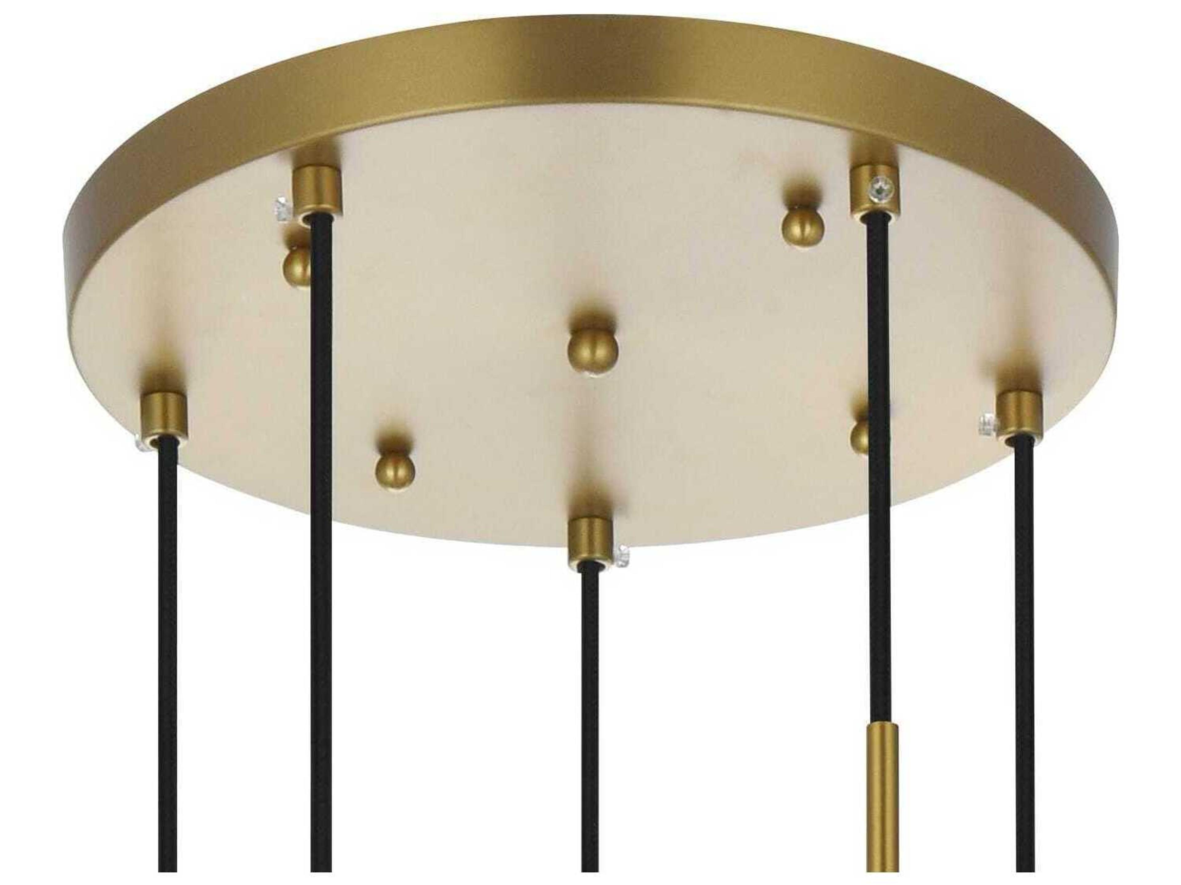 Elegant Lighting Eclipse 5-Light Satin Gold Globe Pendant