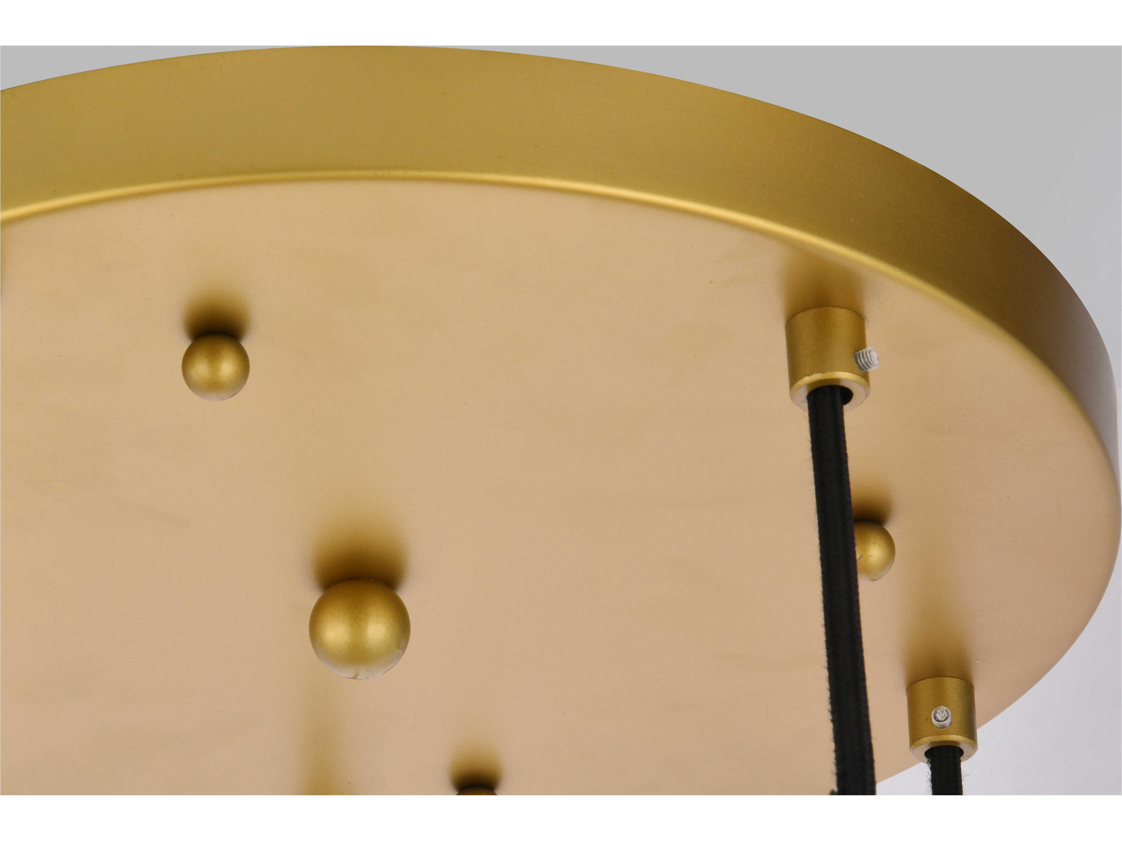 Elegant Lighting Eclipse 5-Light Brass Glass Globe Pendant