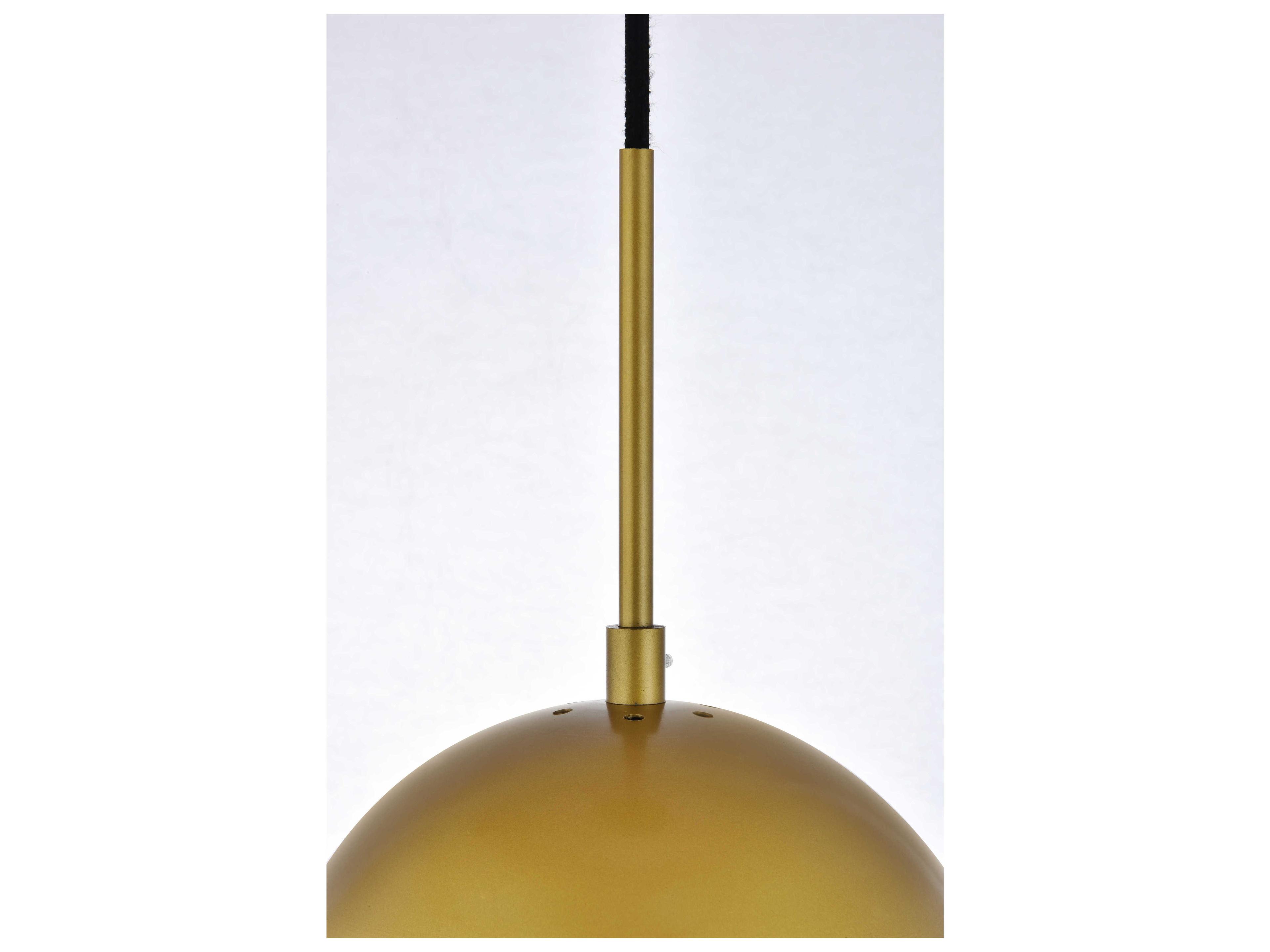 Elegant Lighting Eclipse 5-Light Brass Glass Globe Pendant