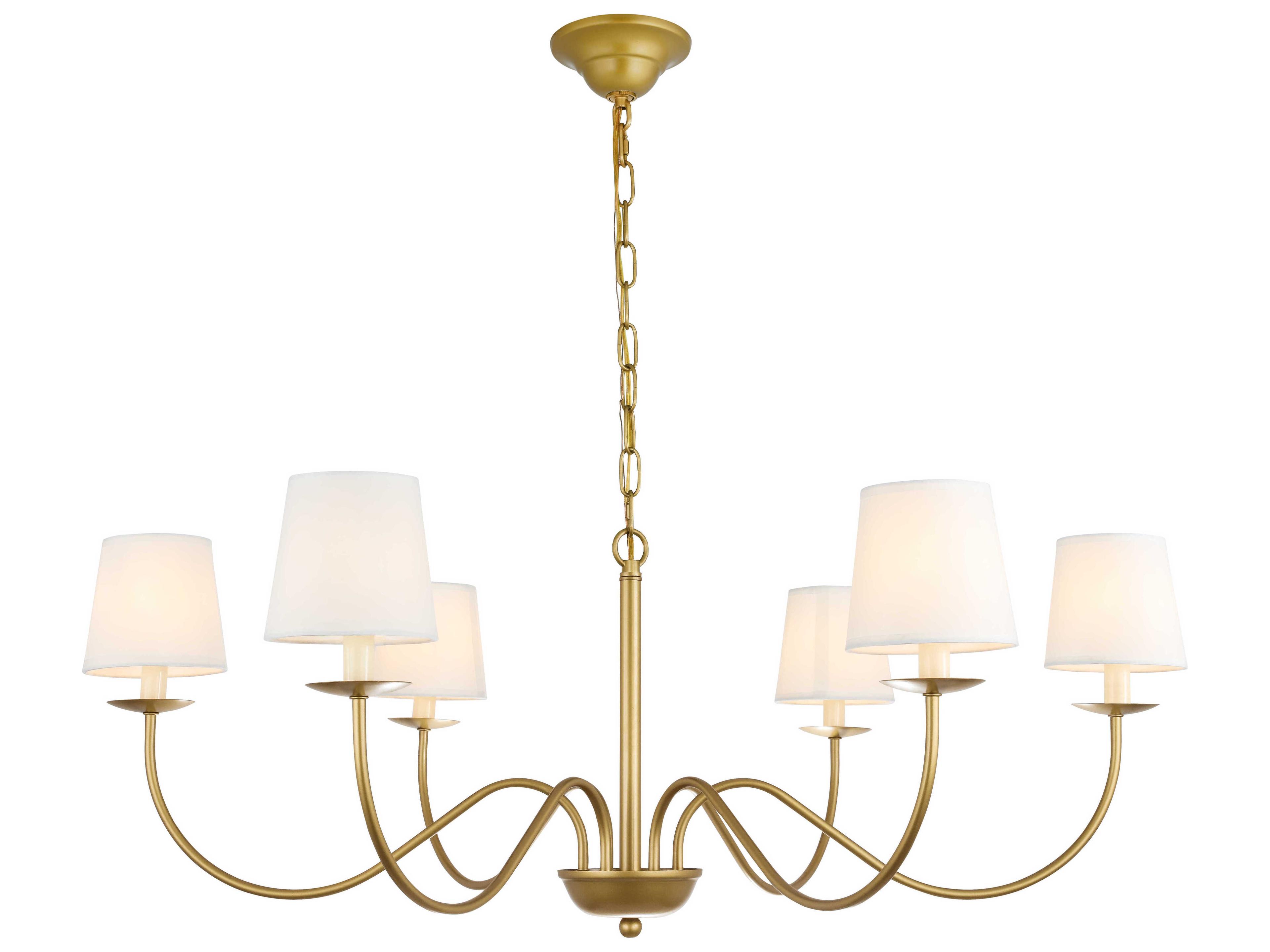 Eclipse 6-Light Brass Chandelier