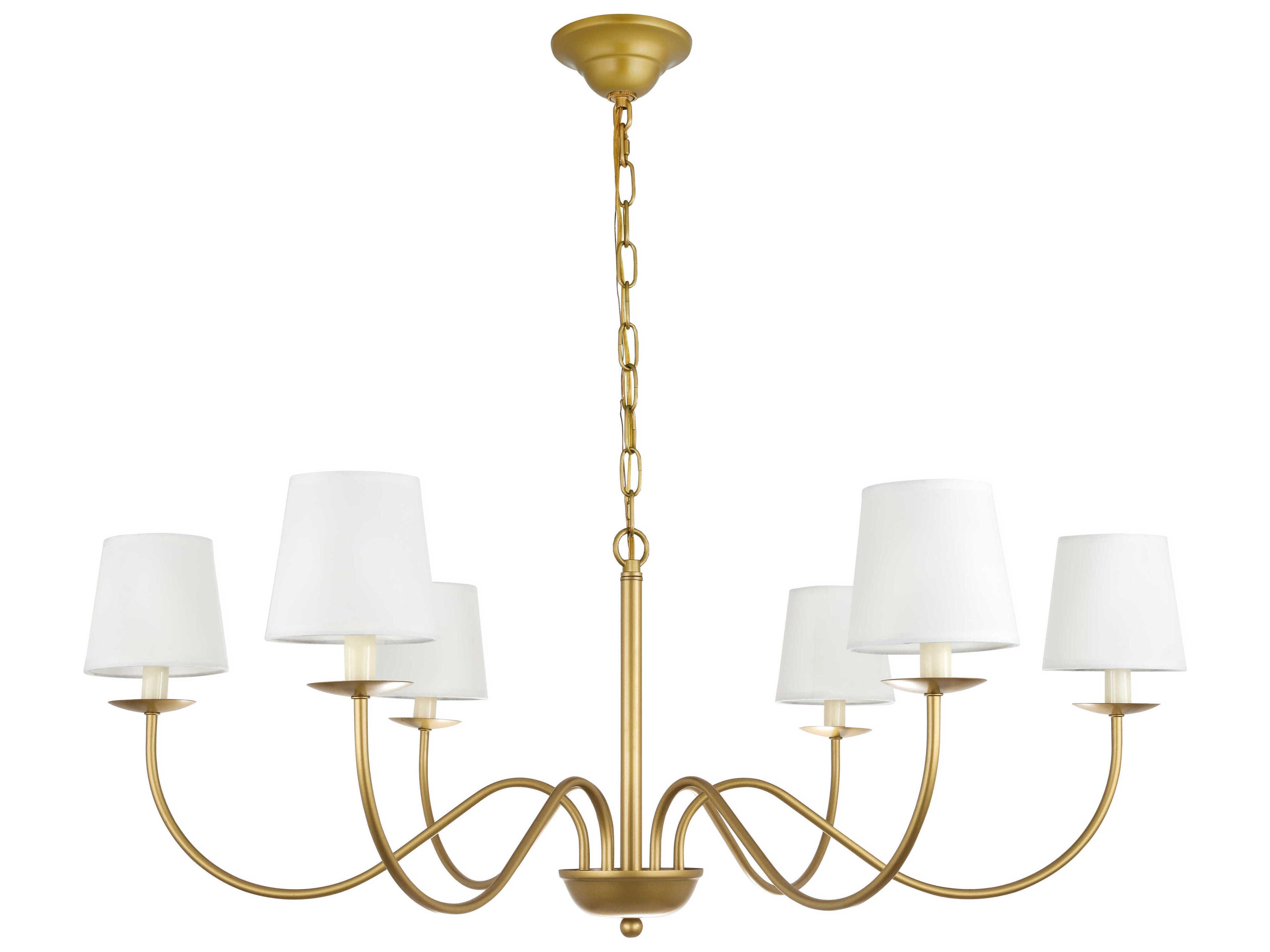 Elegant Lighting Eclipse 6-Light Brass Chandelier