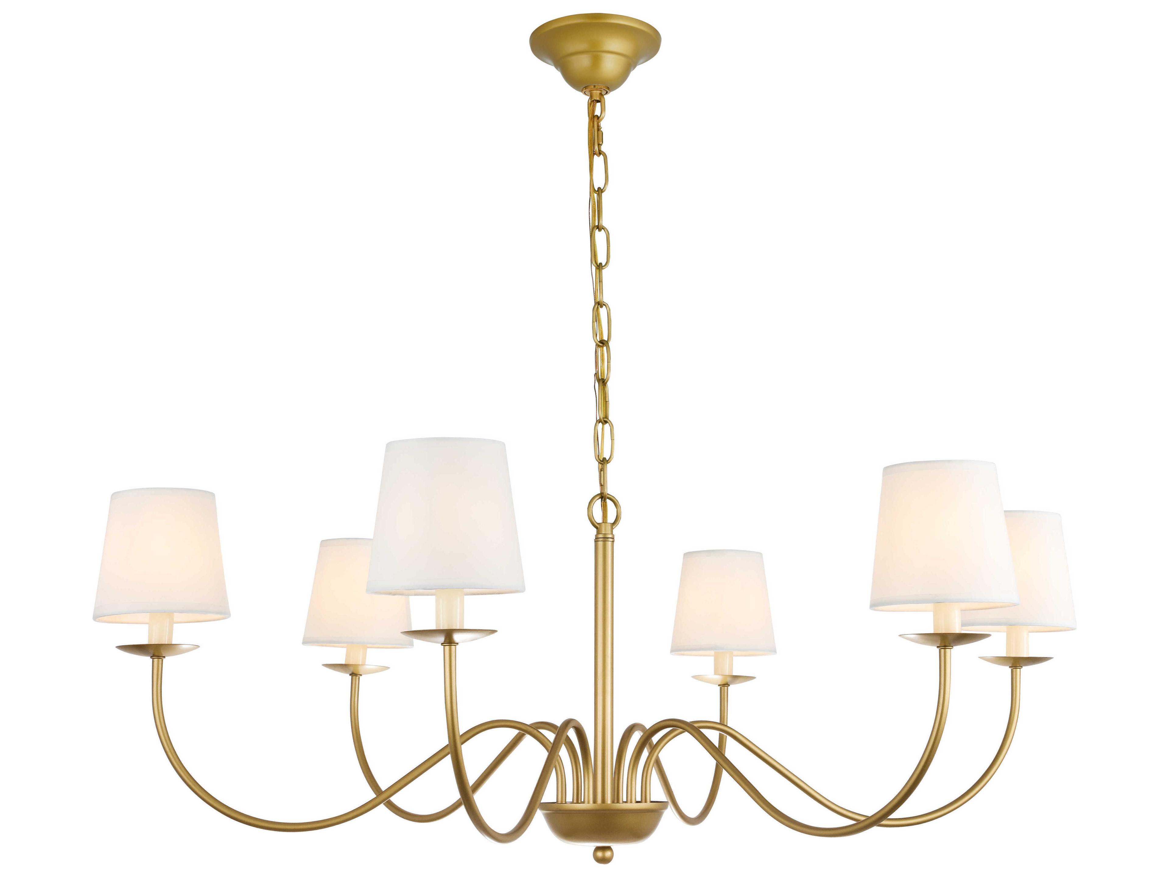 Elegant Lighting Eclipse 6-Light Brass Chandelier
