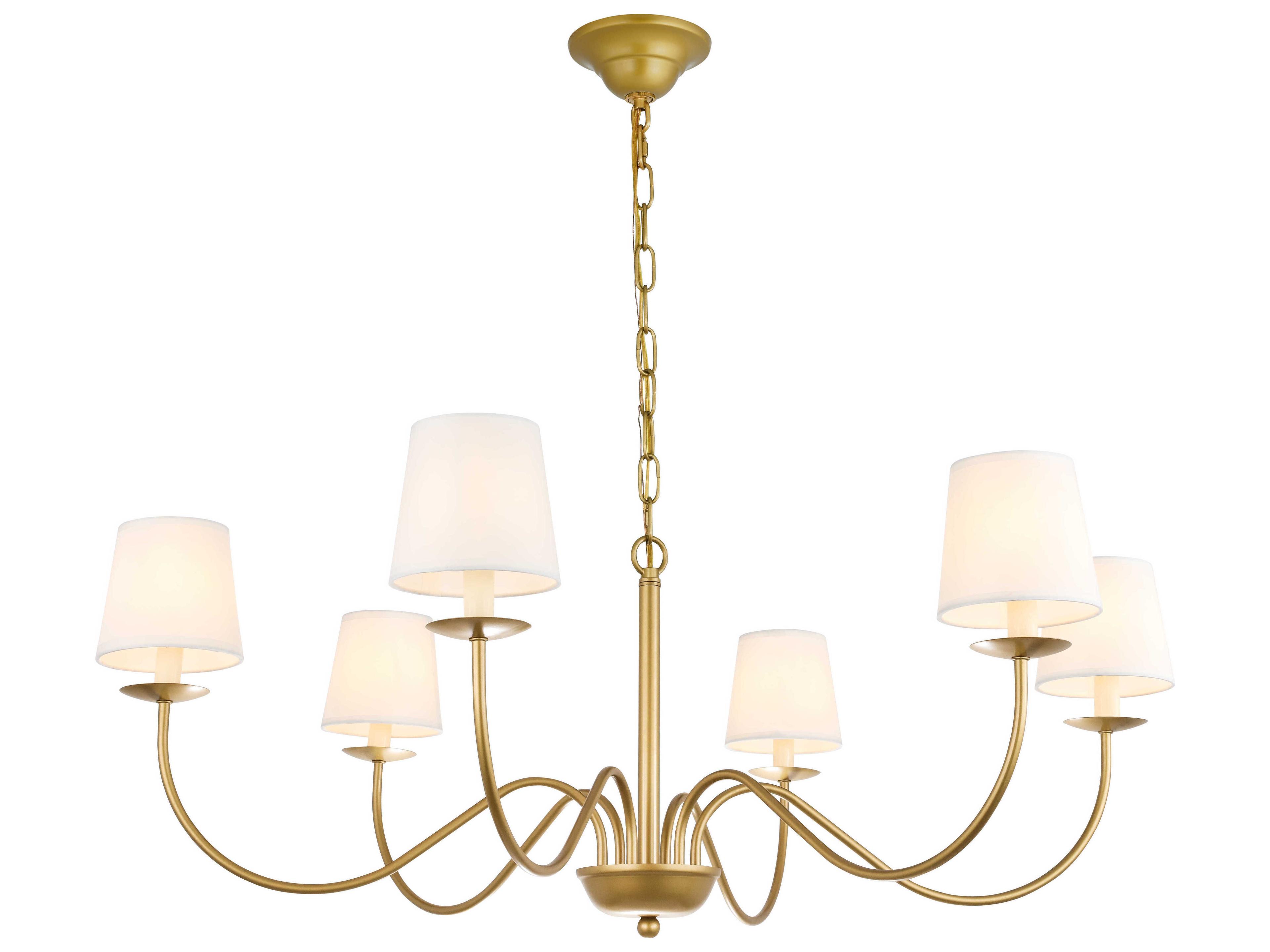 Elegant Lighting Eclipse 6-Light Brass Chandelier