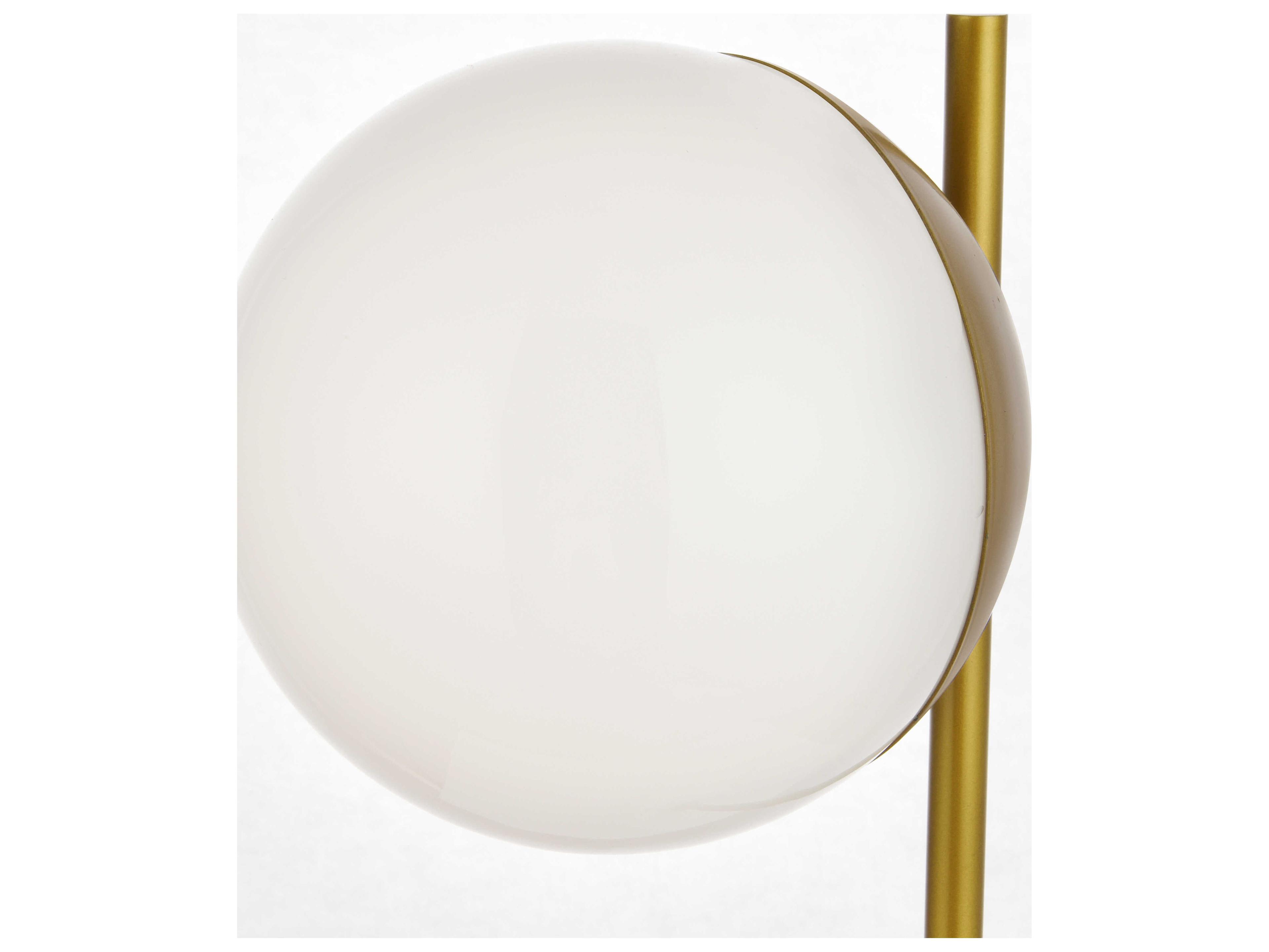 Elegant Lighting Eclipse Brass Frosted White Glass Table Lamp