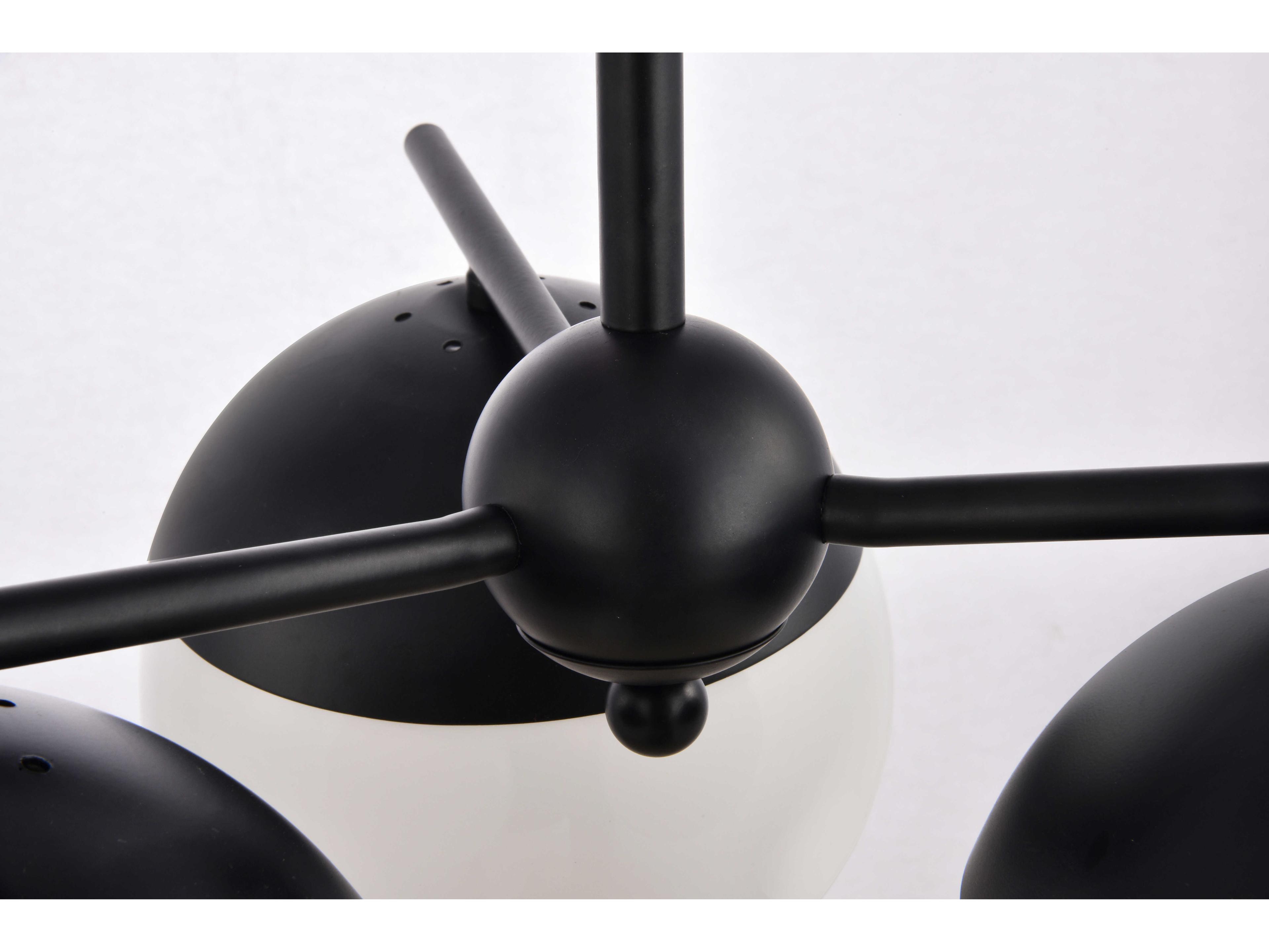 Elegant Lighting Eclipse 3-Light Black Glass Globe Pendant