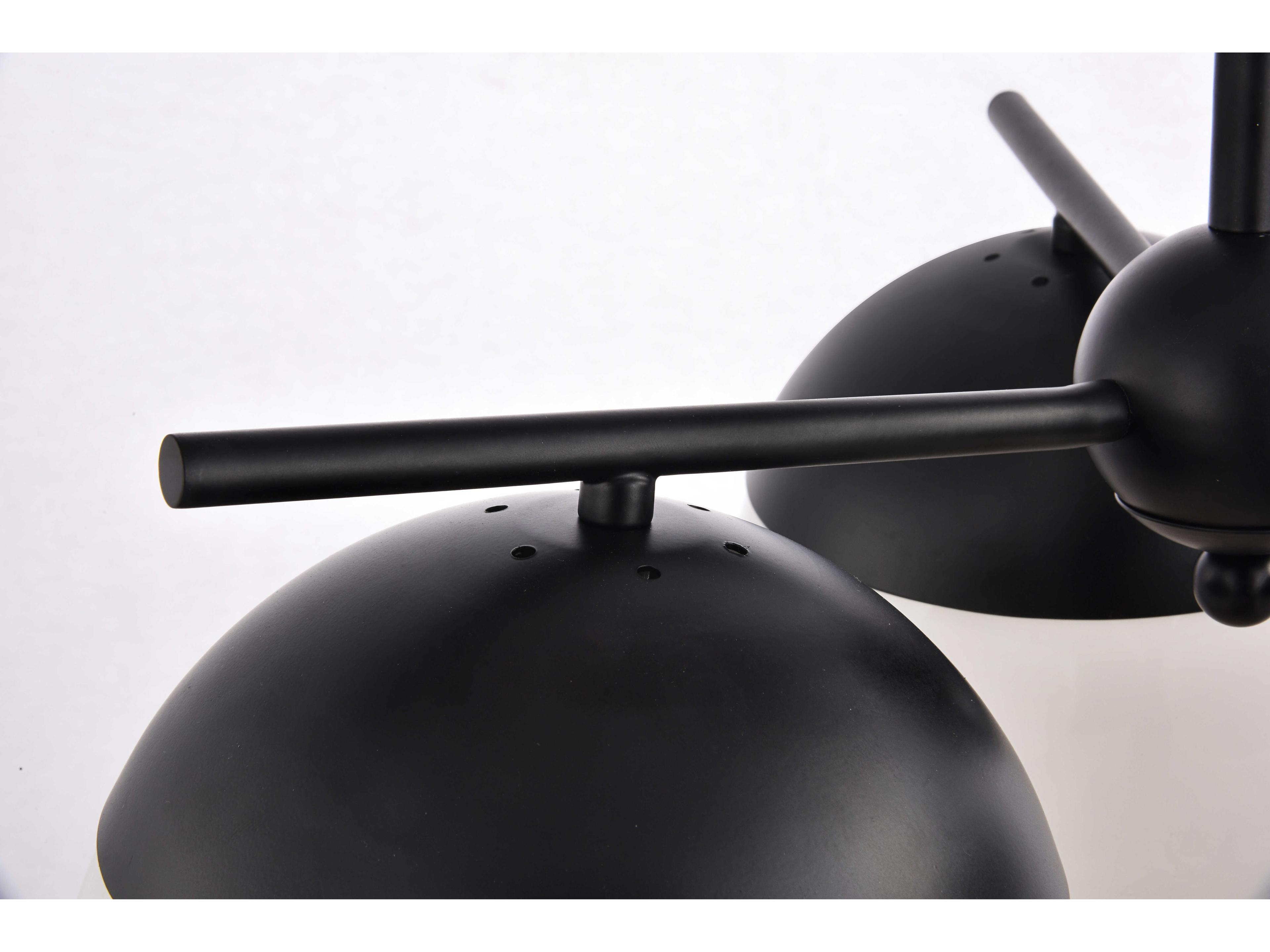 Elegant Lighting Eclipse 3-Light Black Glass Globe Pendant