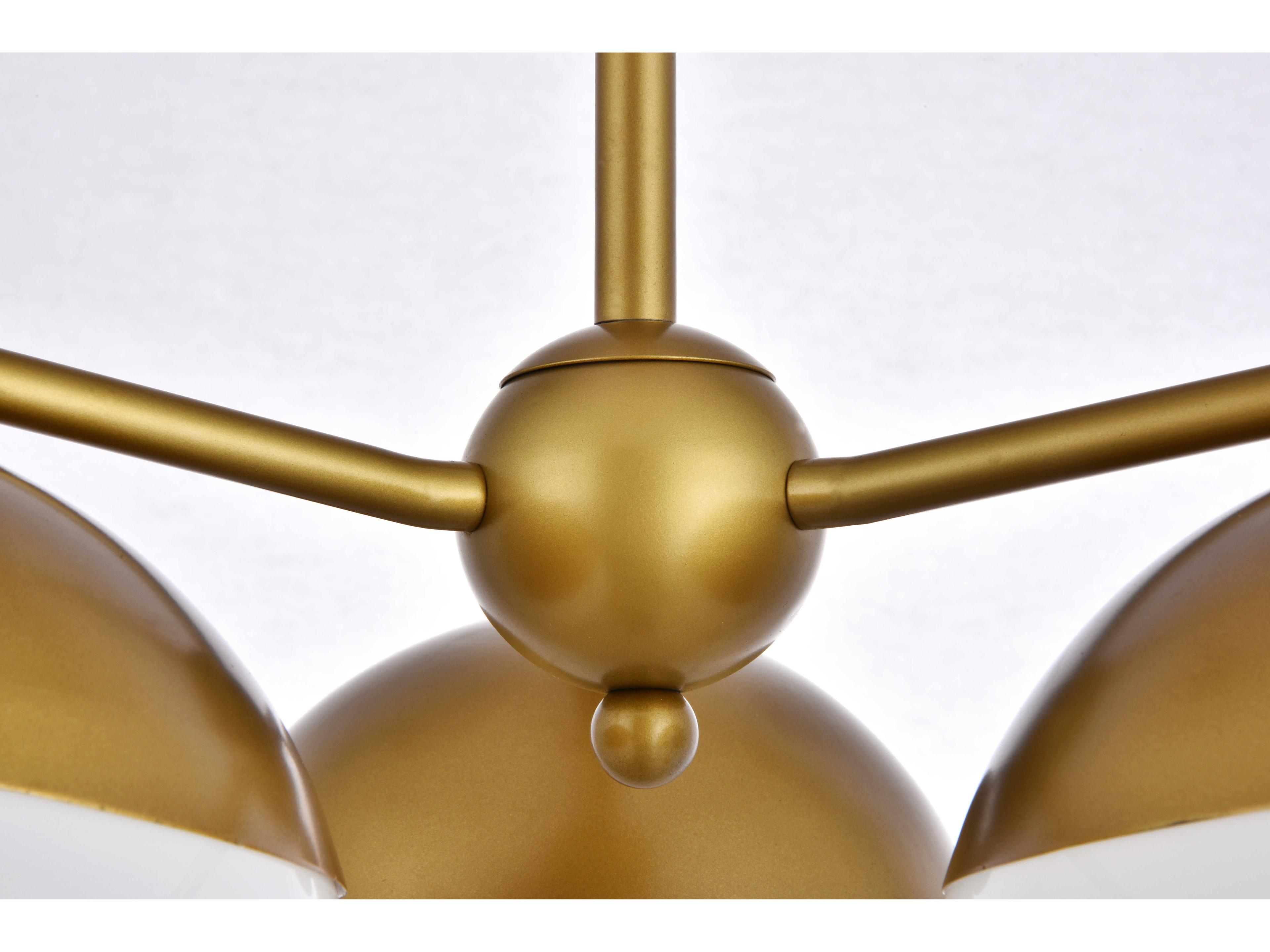 Elegant Lighting Eclipse 3-Light Brass Glass Globe Pendant