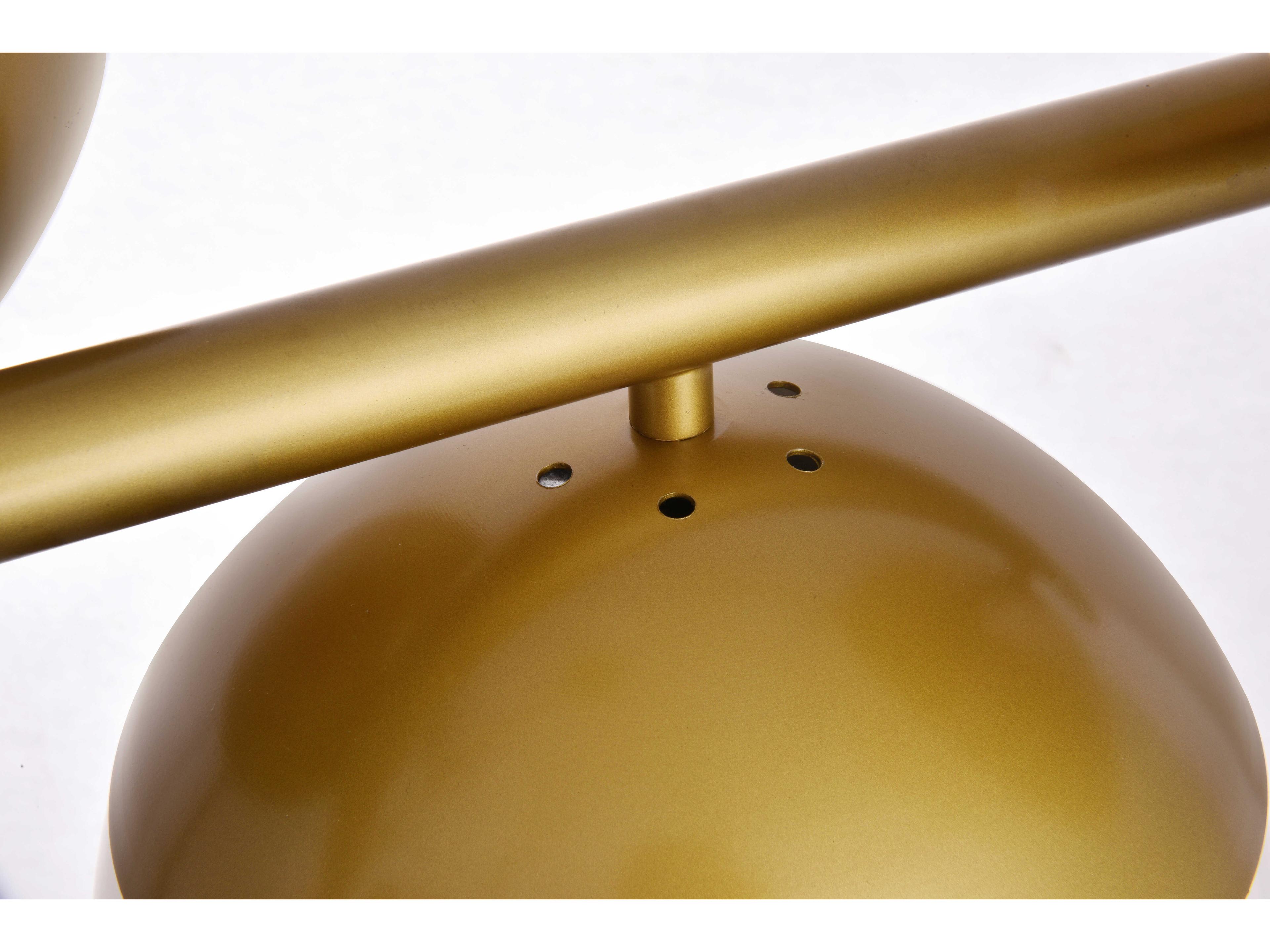 Elegant Lighting Eclipse 7-Light Brass Glass Globe Linear Island Pendant