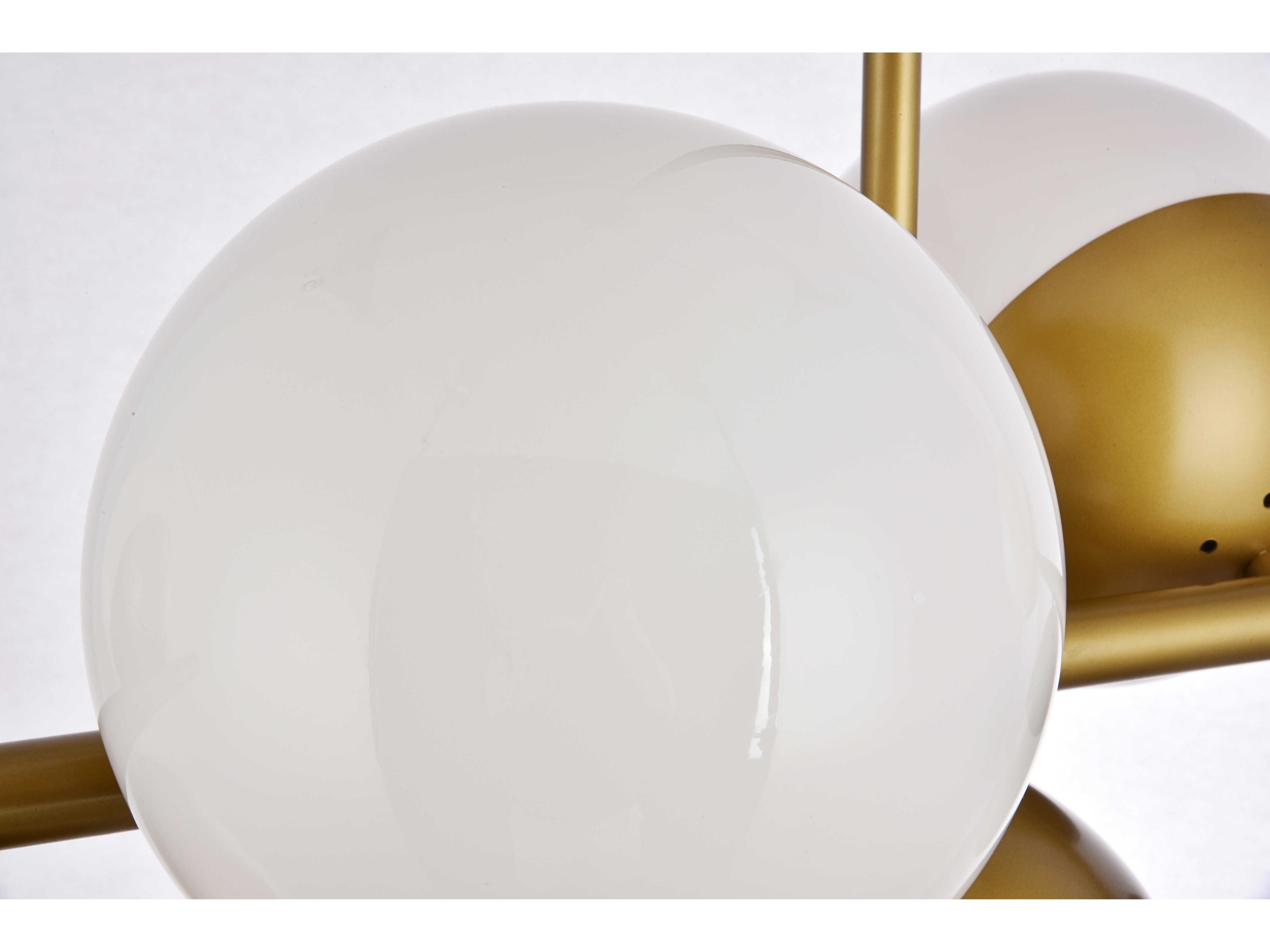 Elegant Lighting Eclipse 7-Light Brass Glass Globe Linear Island Pendant