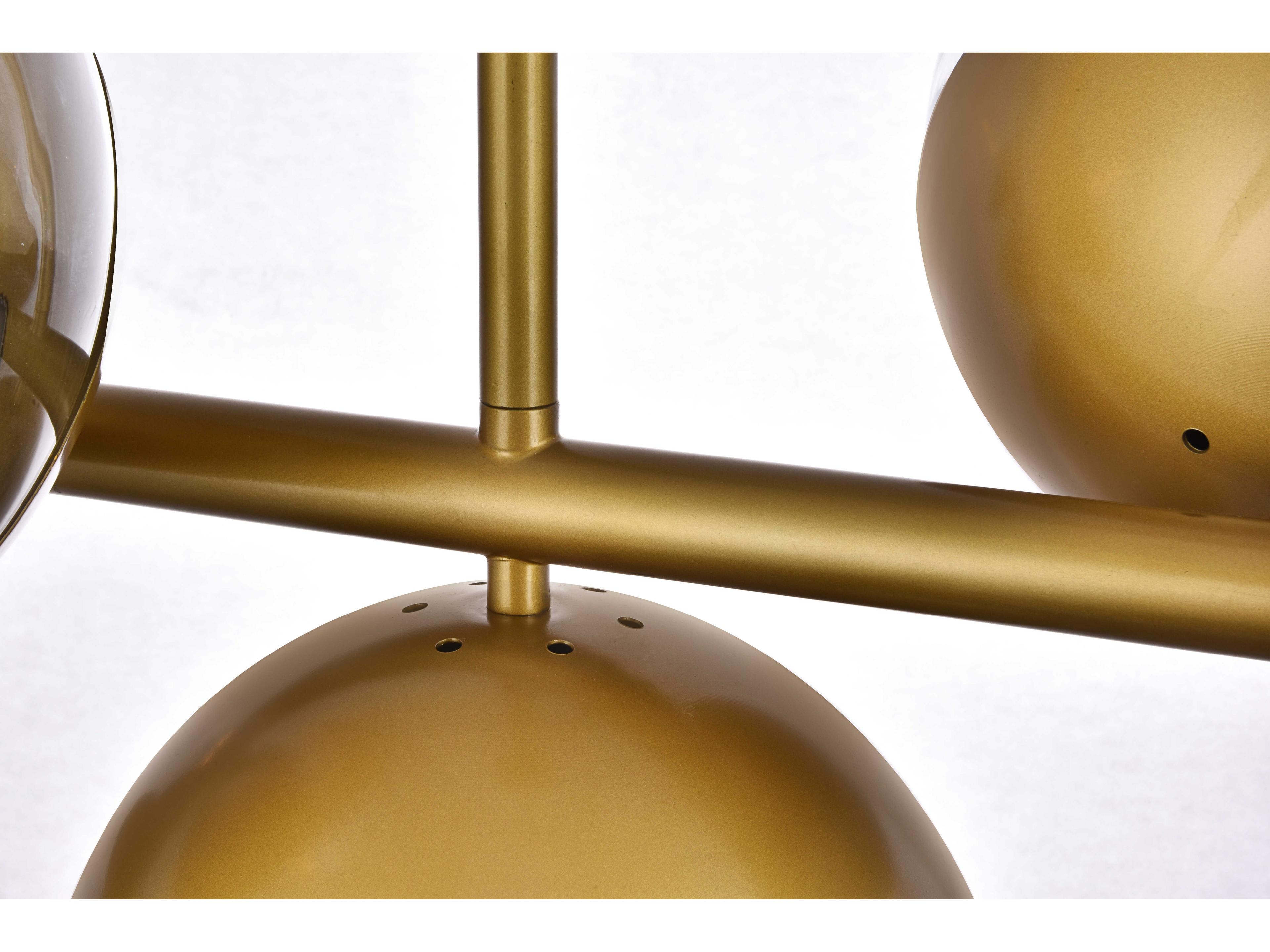 Elegant Lighting Eclipse 7-Light Brass Glass Globe Linear Island Pendant