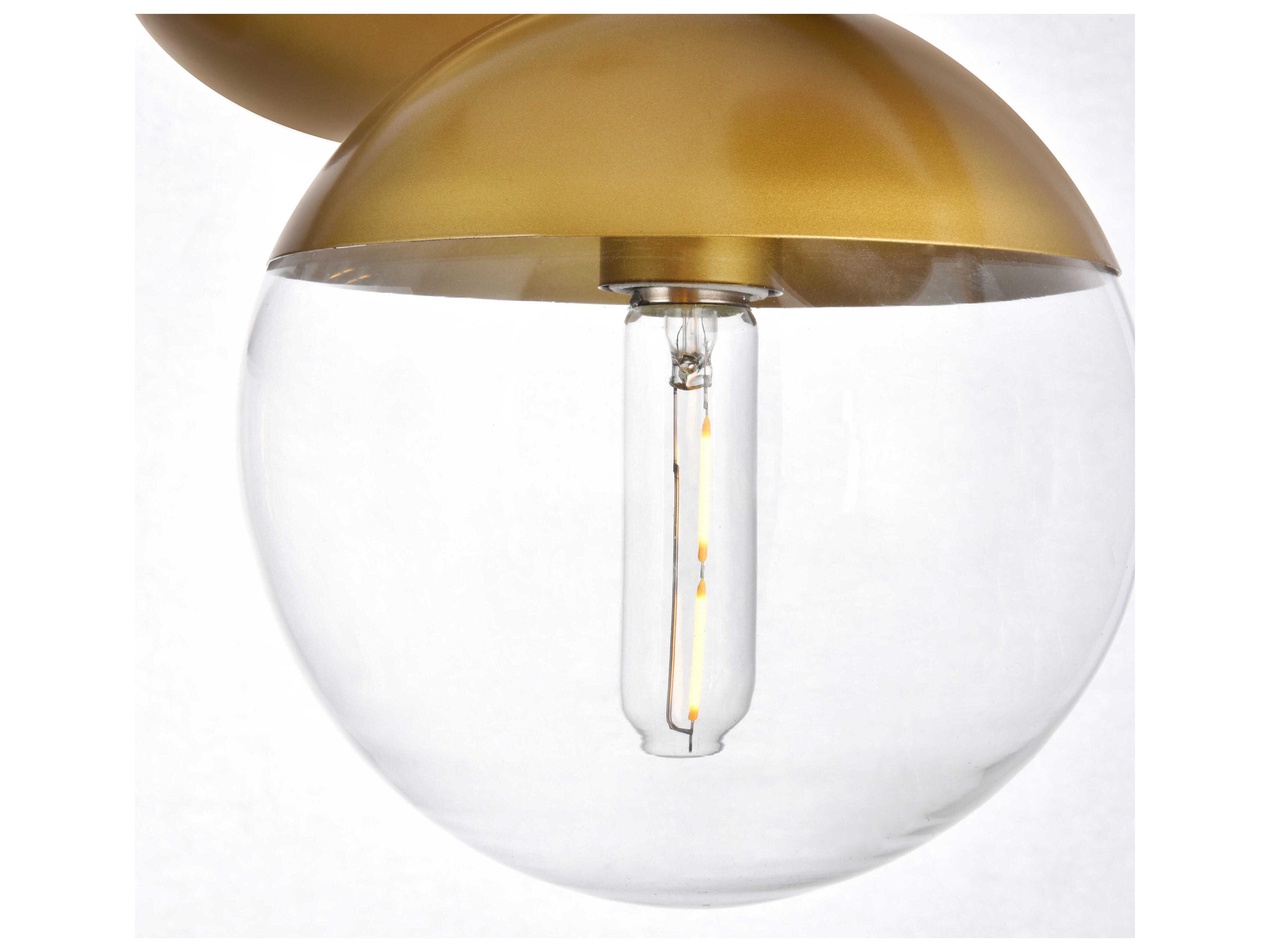 Elegant Lighting Eclipse 7-Light Brass Glass Globe Linear Island Pendant