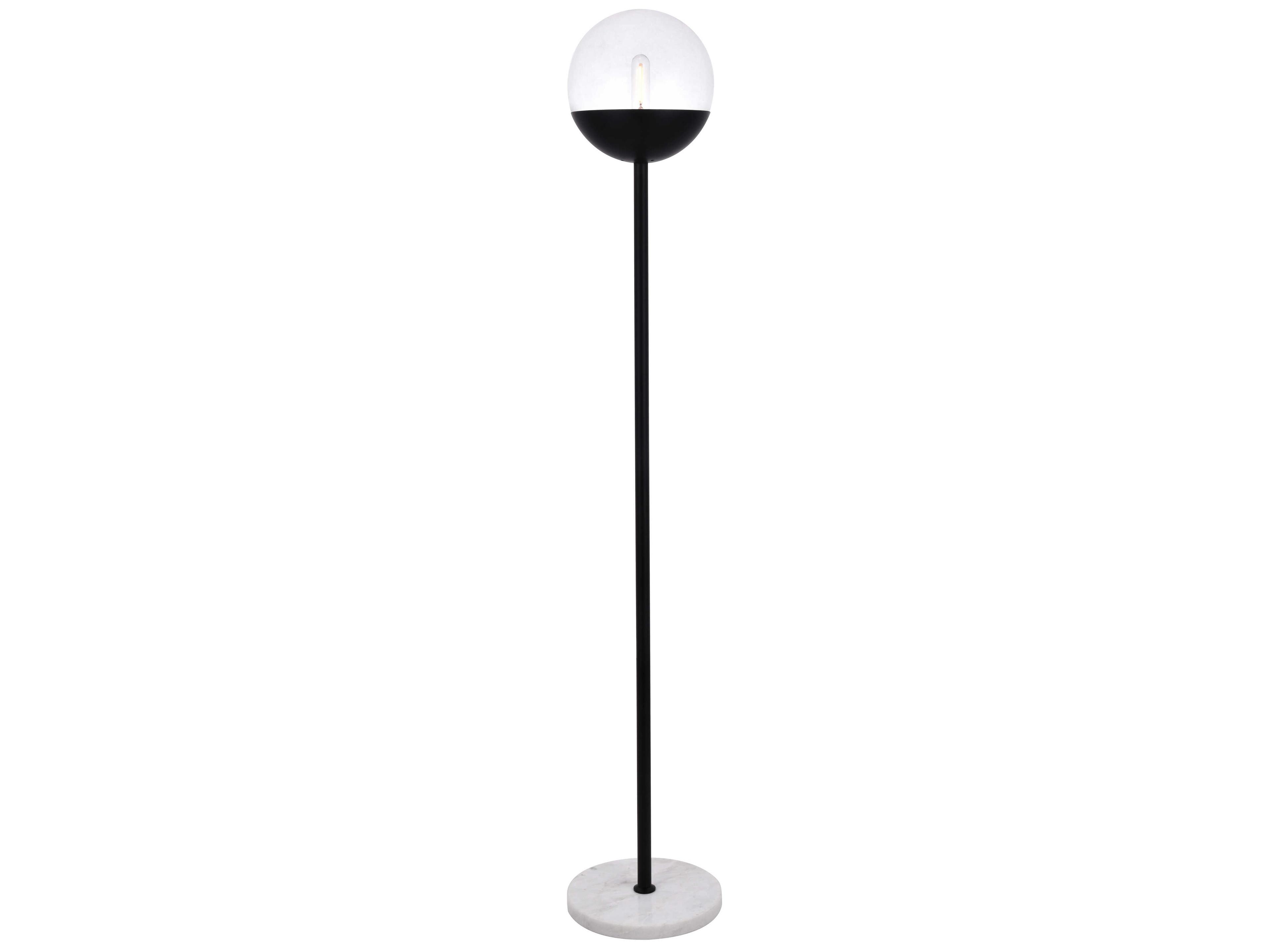 Eclipse Black Floor Lamp with Clear Glass Shade
