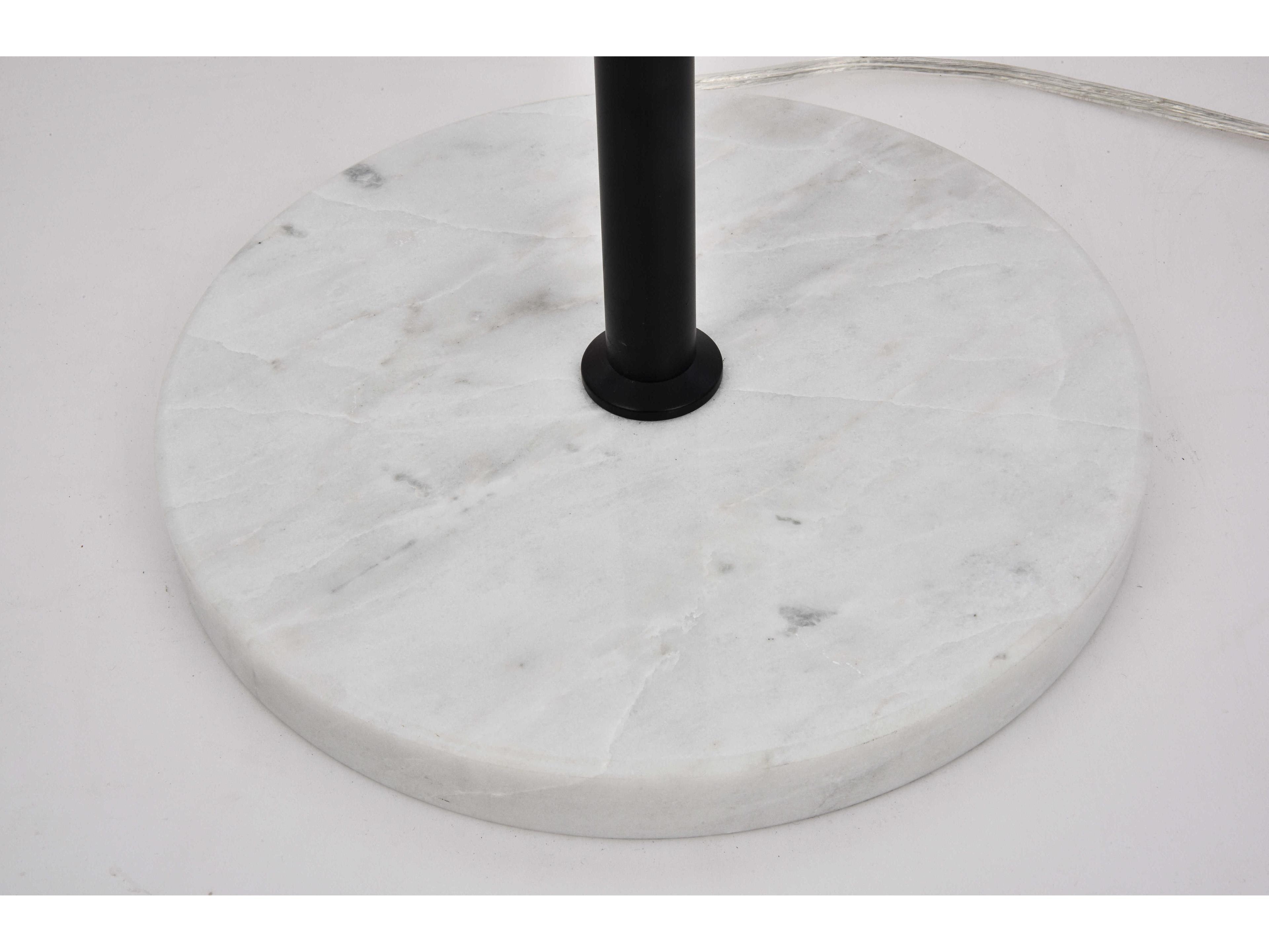 Elegant Lighting Eclipse Black Floor Lamp with Clear Glass Shade