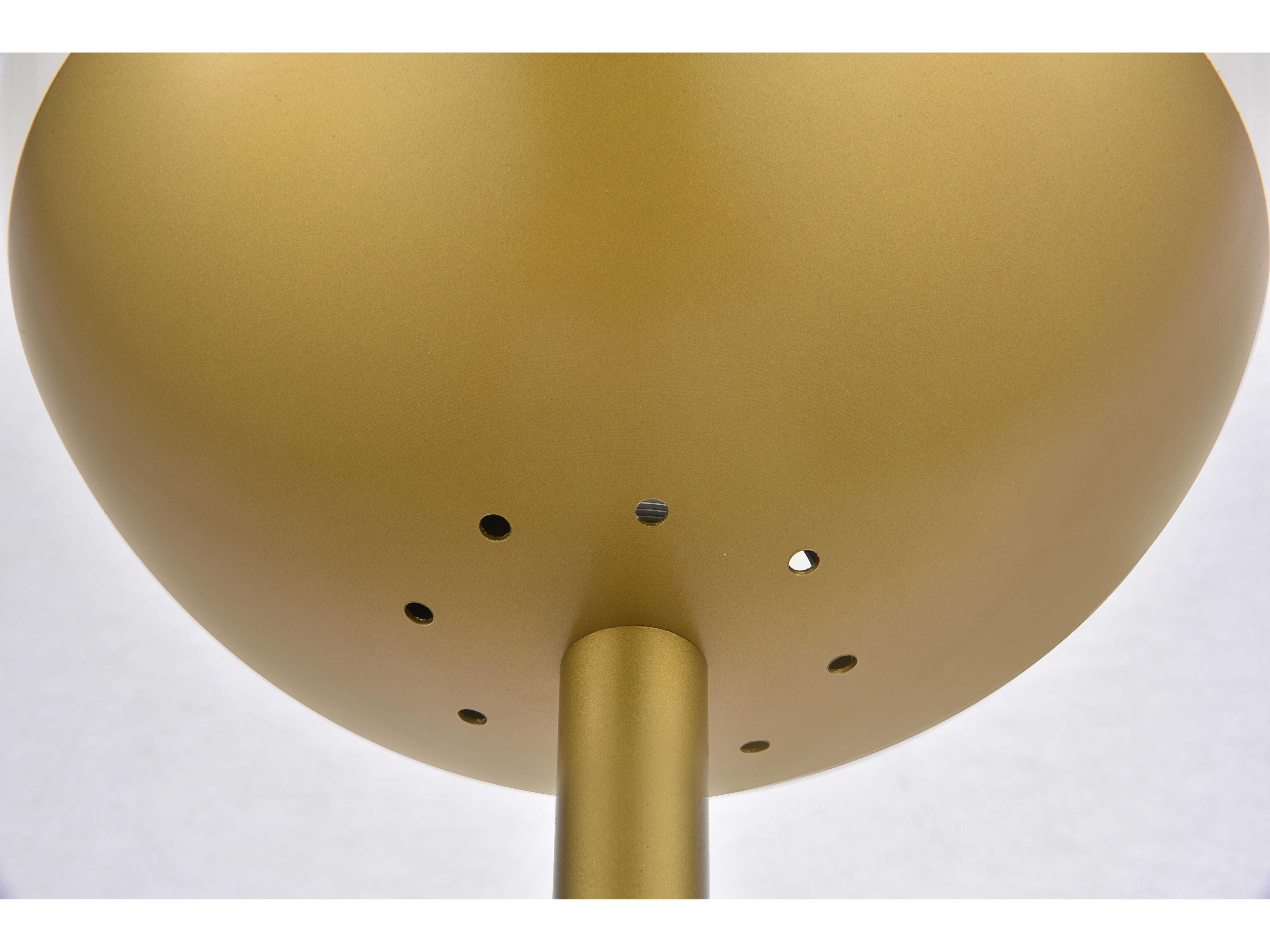 Elegant Lighting Eclipse Brass Floor Lamp with Frosted White Glass Shade