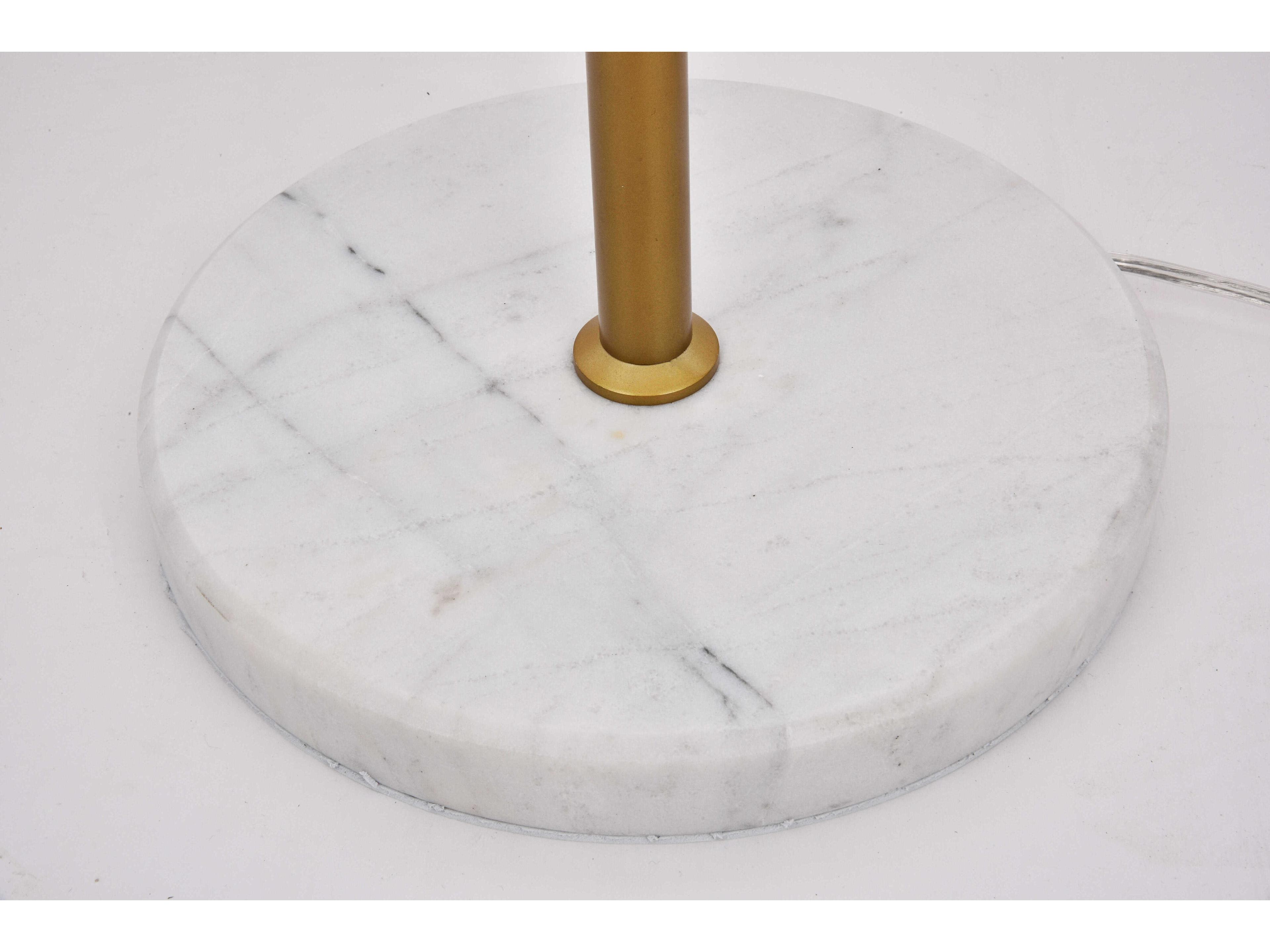 Elegant Lighting Eclipse Brass Floor Lamp with Clear Glass Shade