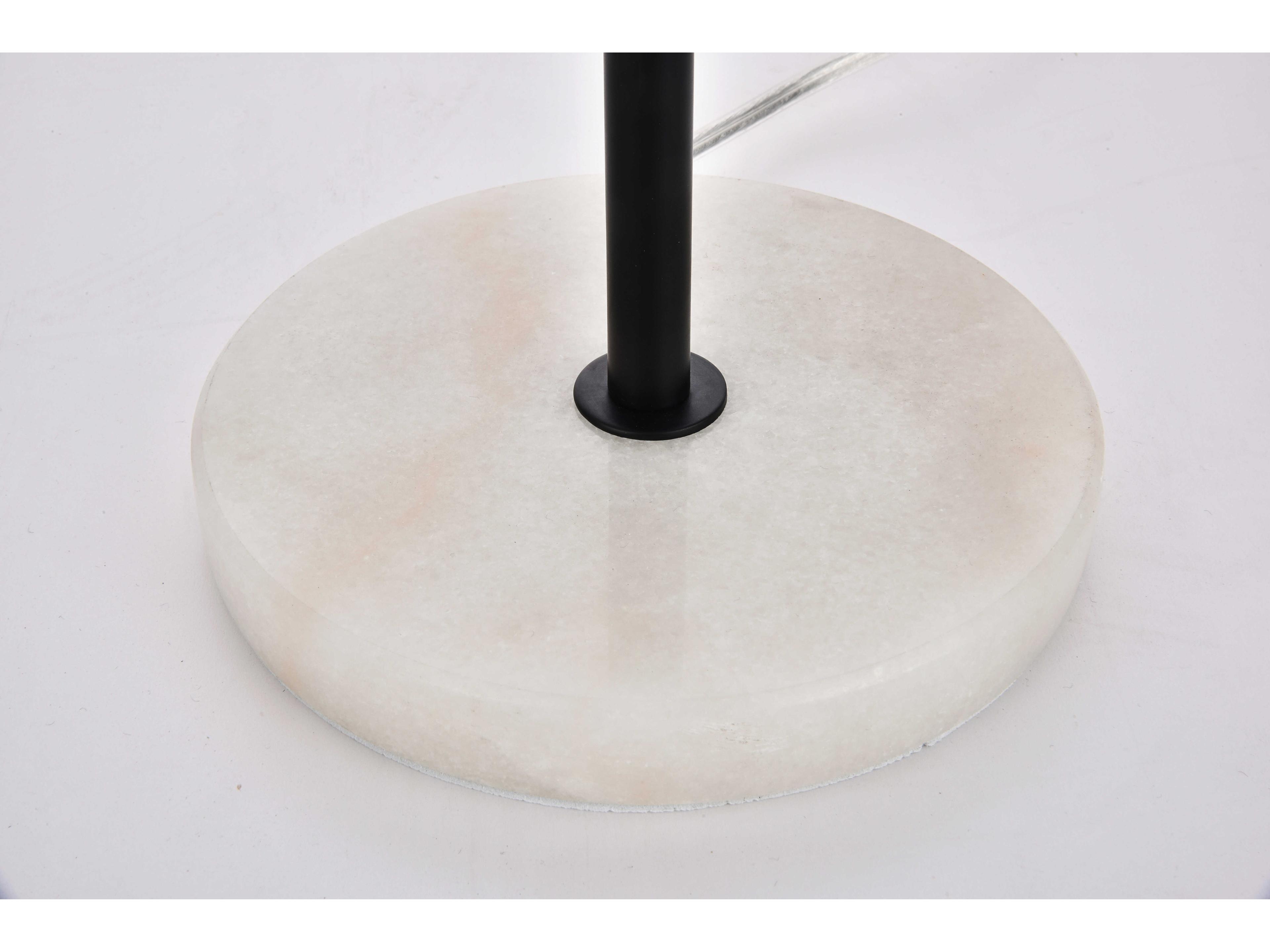 Elegant Lighting Eclipse Black Table Lamp with Frosted White Glass Shade