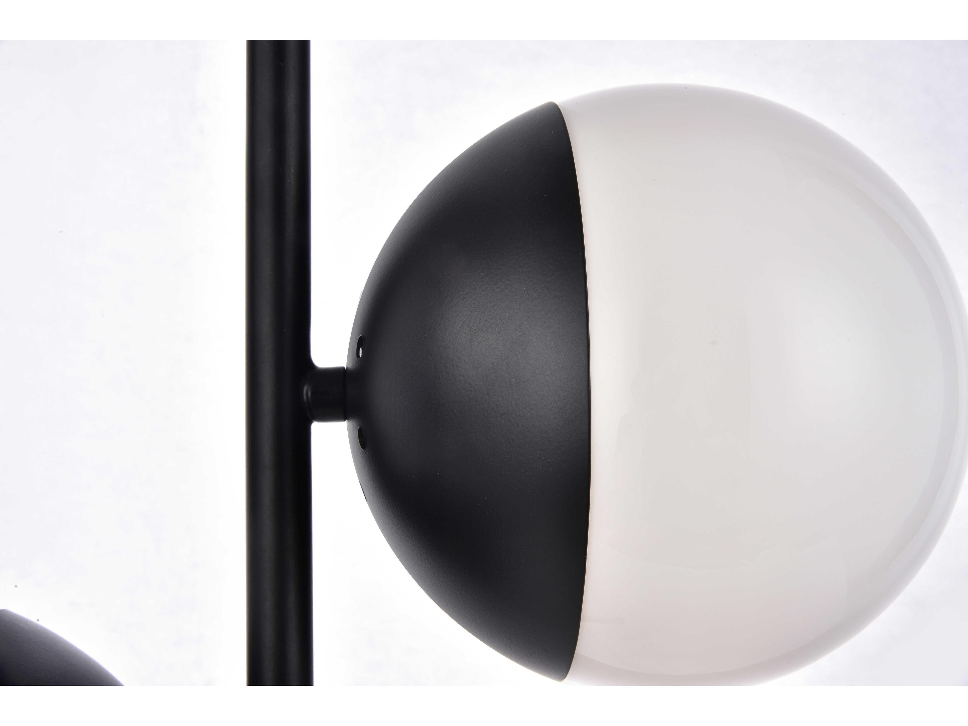Elegant Lighting Eclipse Black Table Lamp with Frosted White Glass Shade