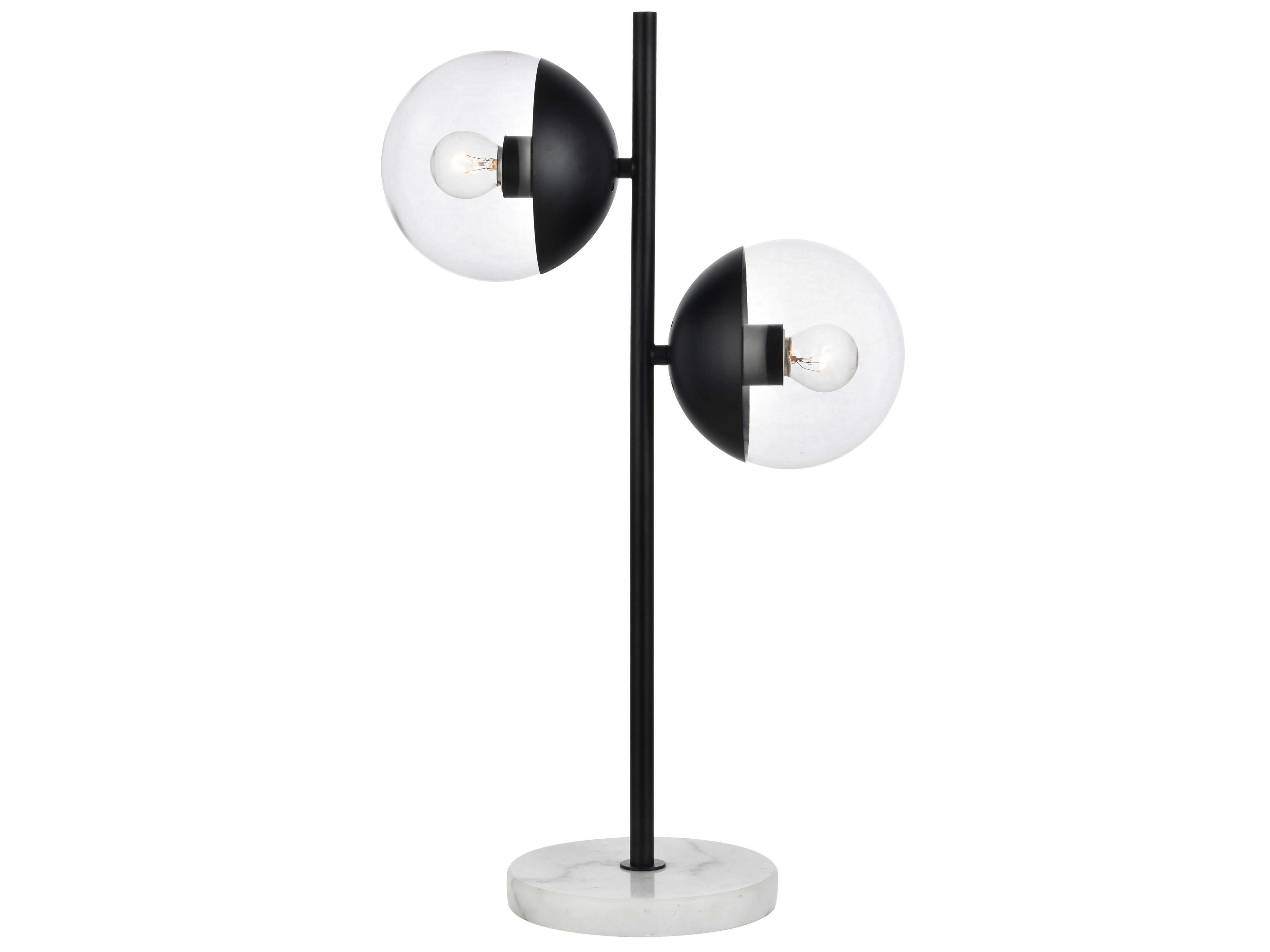 Eclipse Black Table Lamp with Clear Glass Shade