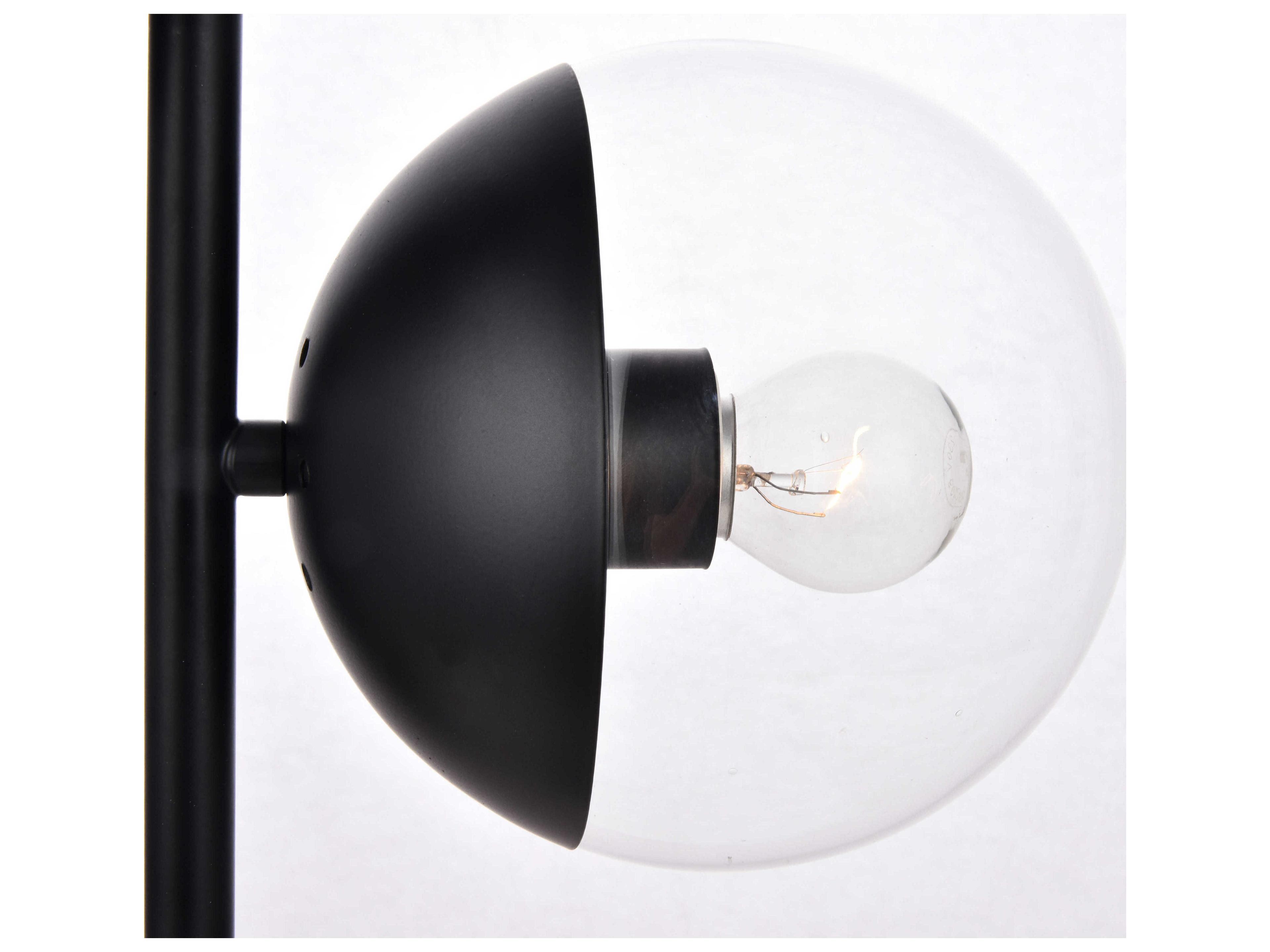 Elegant Lighting Eclipse Black Table Lamp with Clear Glass Shade