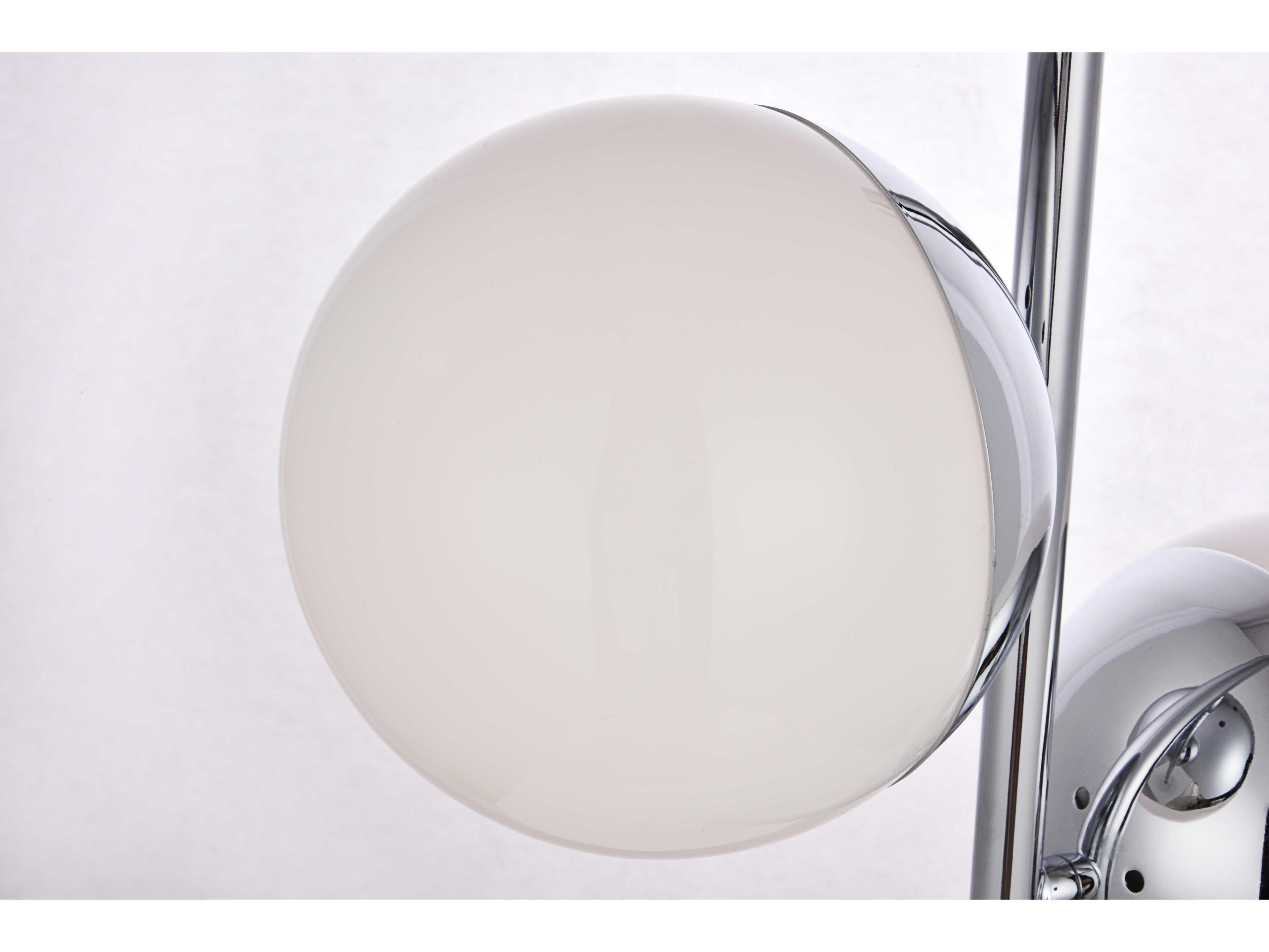 Elegant Lighting Eclipse Chrome Table Lamp with Frosted White Glass Shade