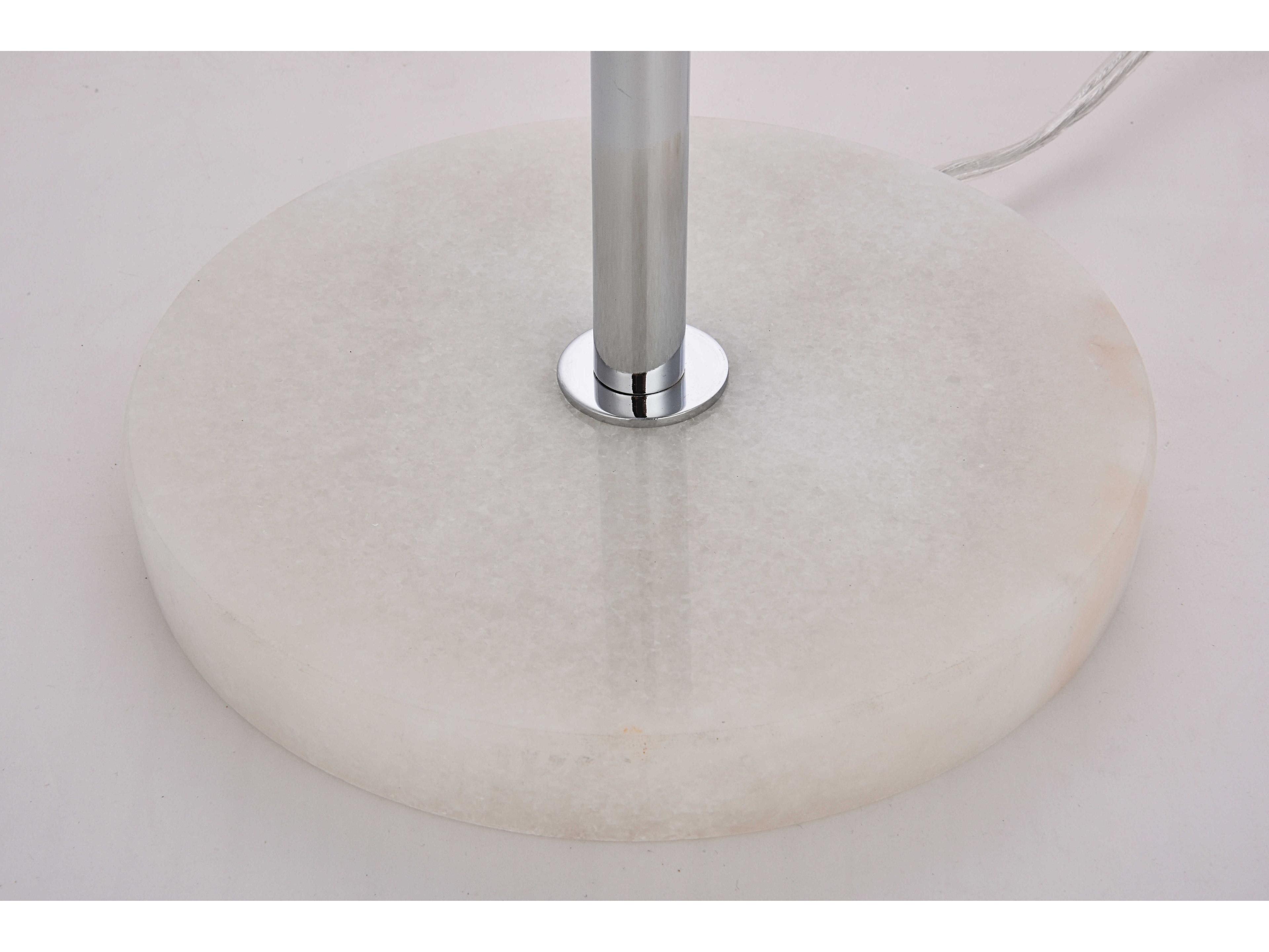 Elegant Lighting Eclipse Chrome Table Lamp with Frosted White Glass Shade