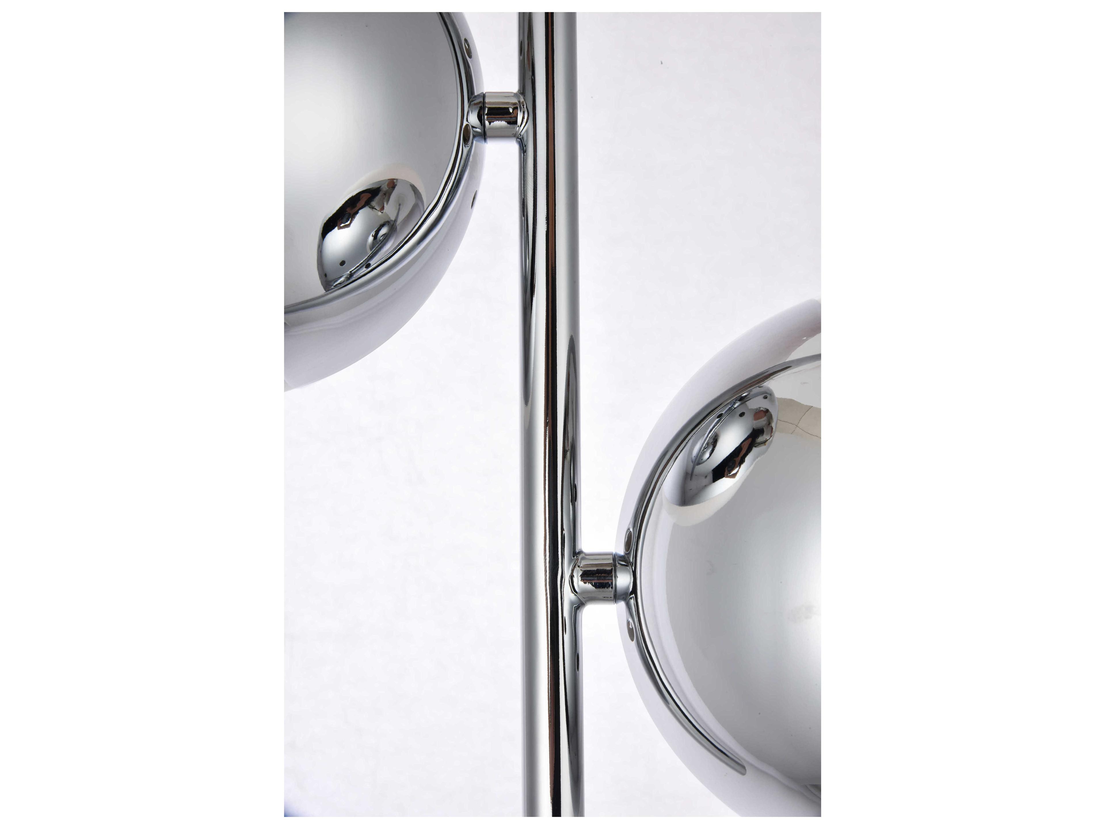 Elegant Lighting Eclipse Chrome Table Lamp with Frosted White Glass Shade
