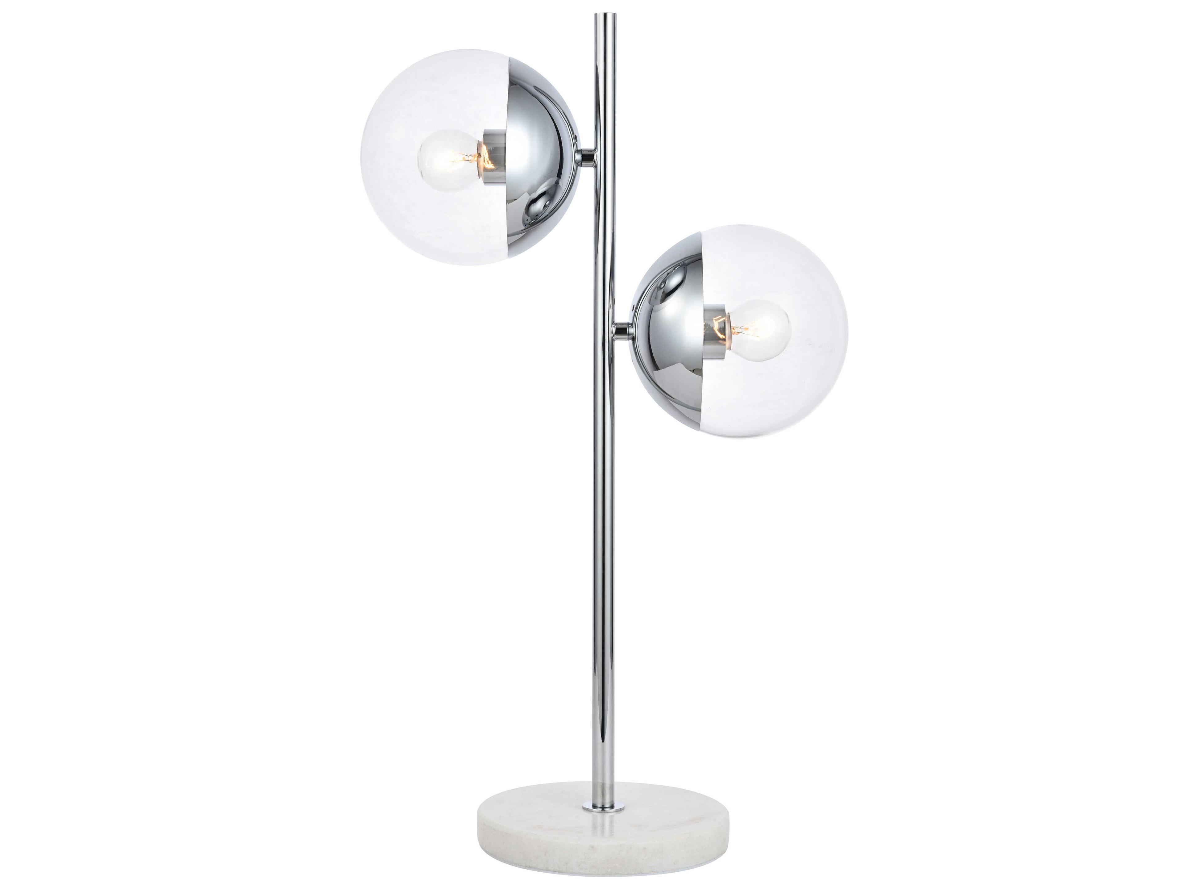 Eclipse Chrome Table Lamp with Clear Glass Shade