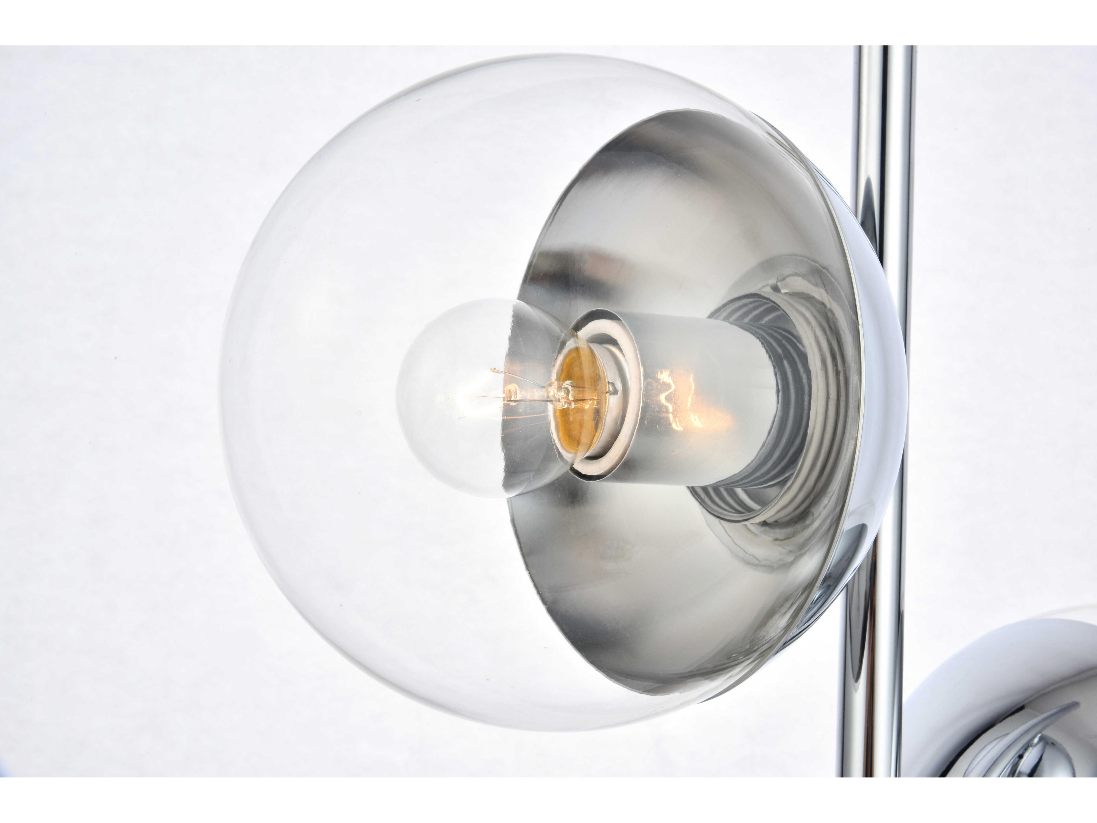 Elegant Lighting Eclipse Chrome Table Lamp with Clear Glass Shade