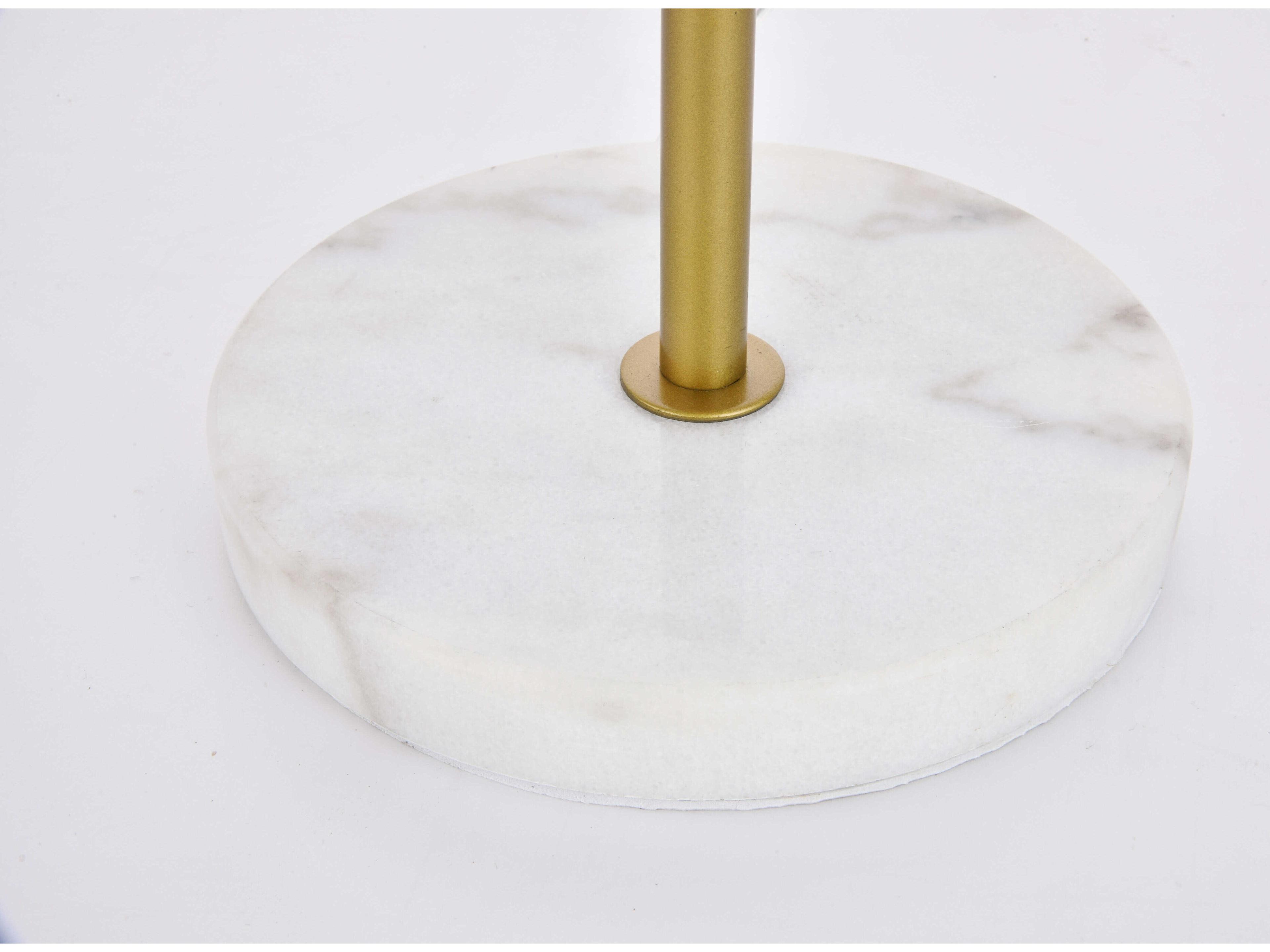 Elegant Lighting Eclipse Brass Table Lamp with Frosted White Glass Shade