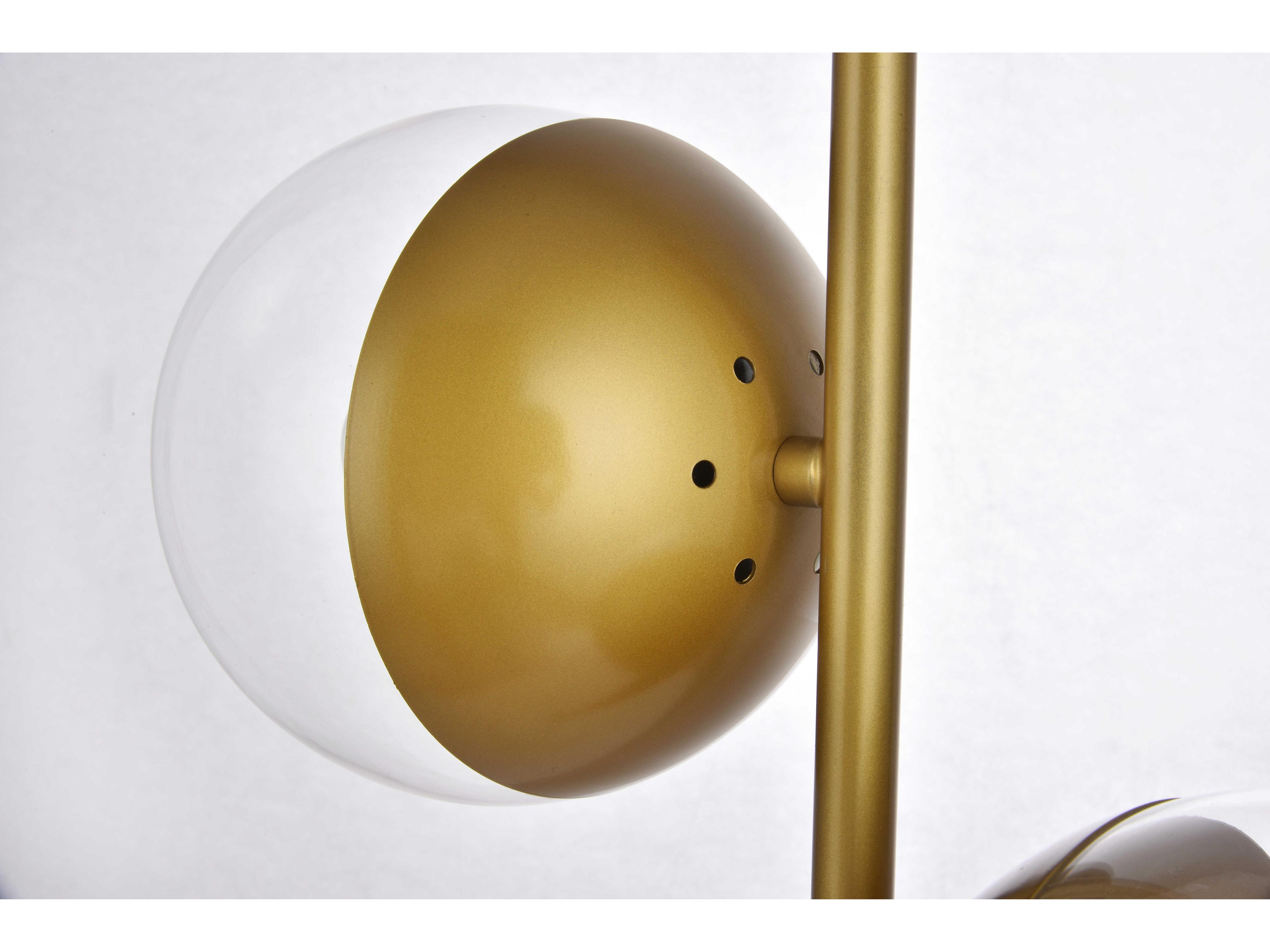 Elegant Lighting Eclipse Brass Table Lamp with Clear Glass Shade