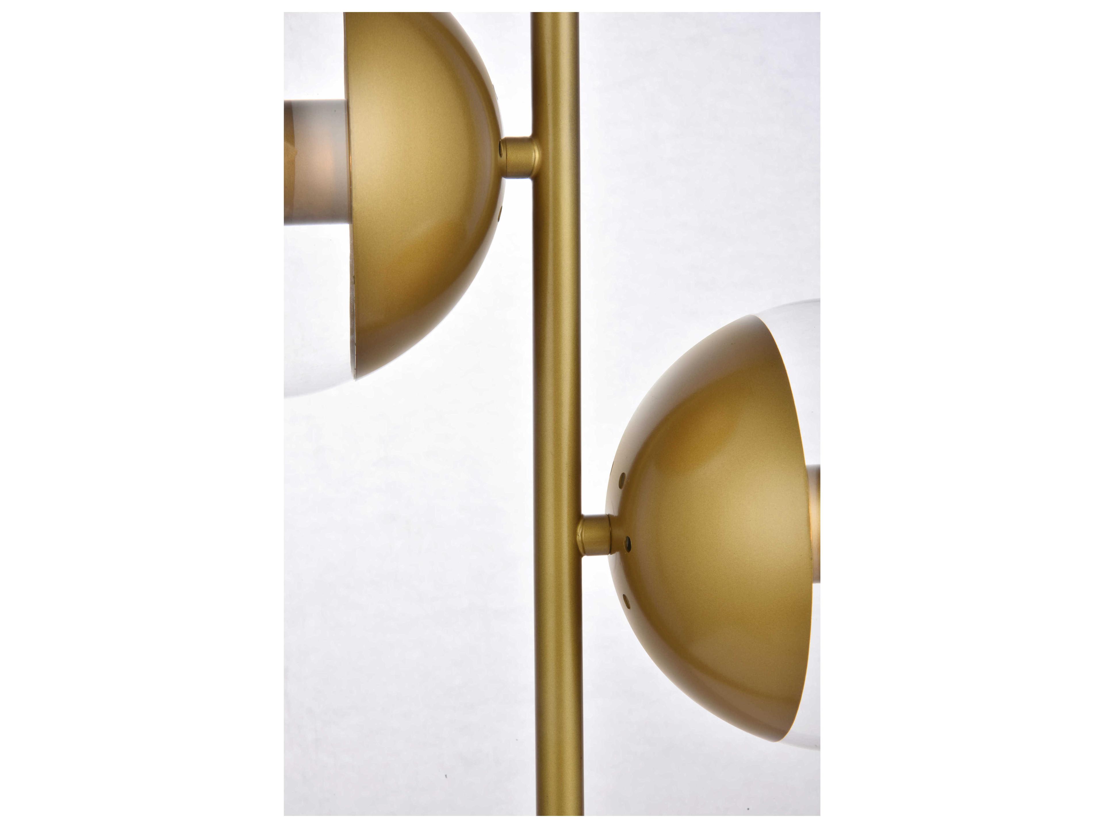 Elegant Lighting Eclipse Brass Table Lamp with Clear Glass Shade