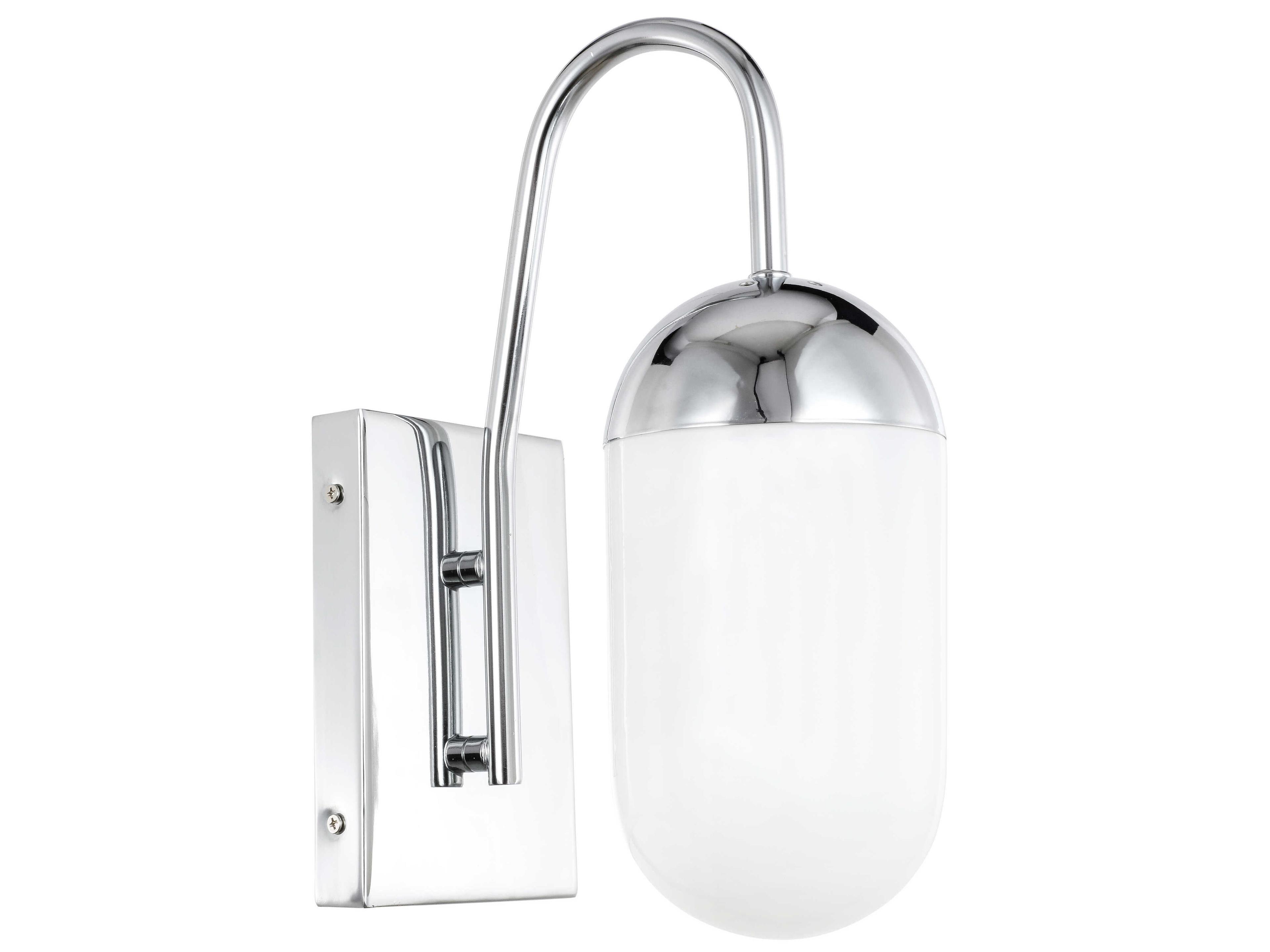 Elegant Lighting Kace 1-Light Chrome Glass LED Wall Sconce