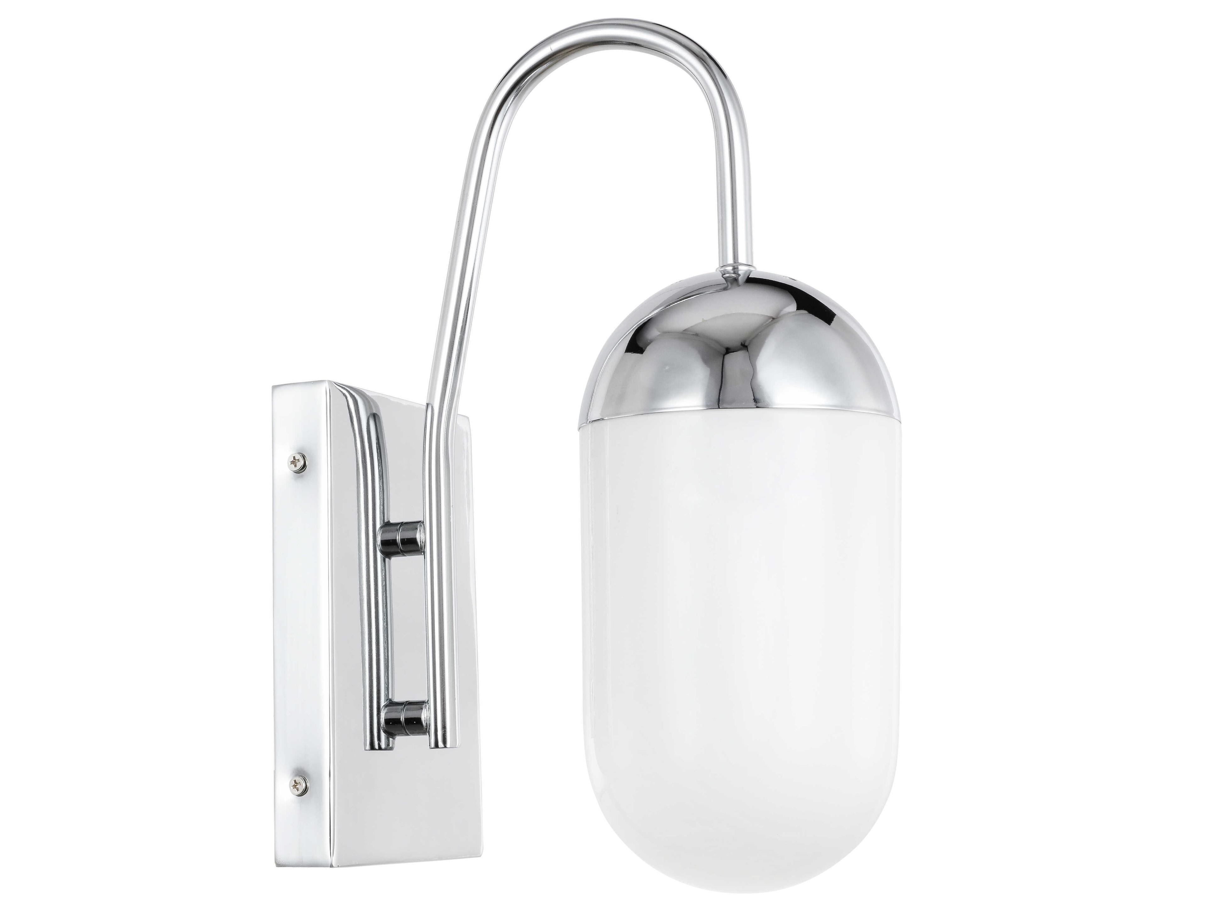 Elegant Lighting Kace 1-Light Chrome Glass LED Wall Sconce