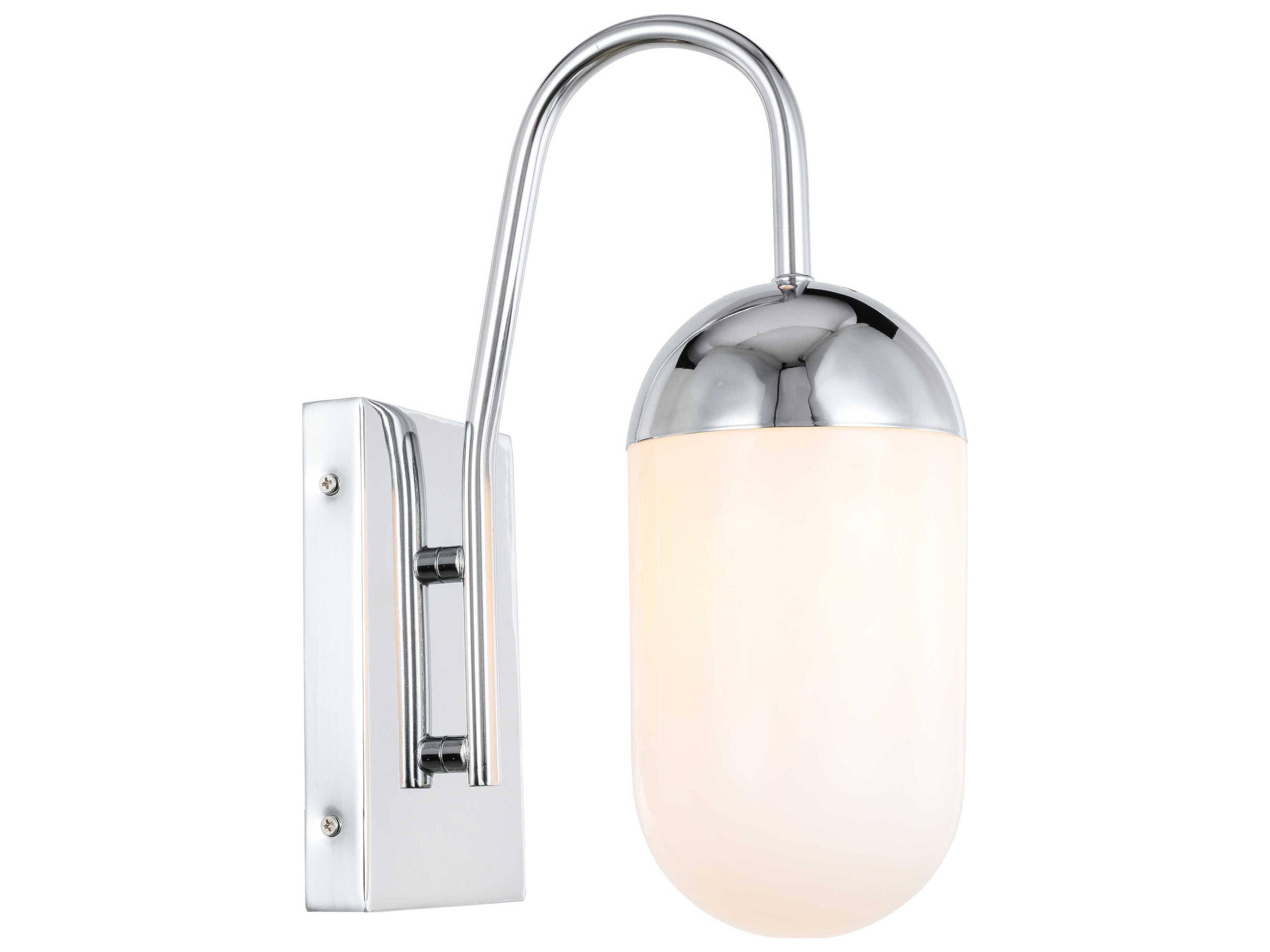 Elegant Lighting Kace 1-Light Chrome Glass LED Wall Sconce