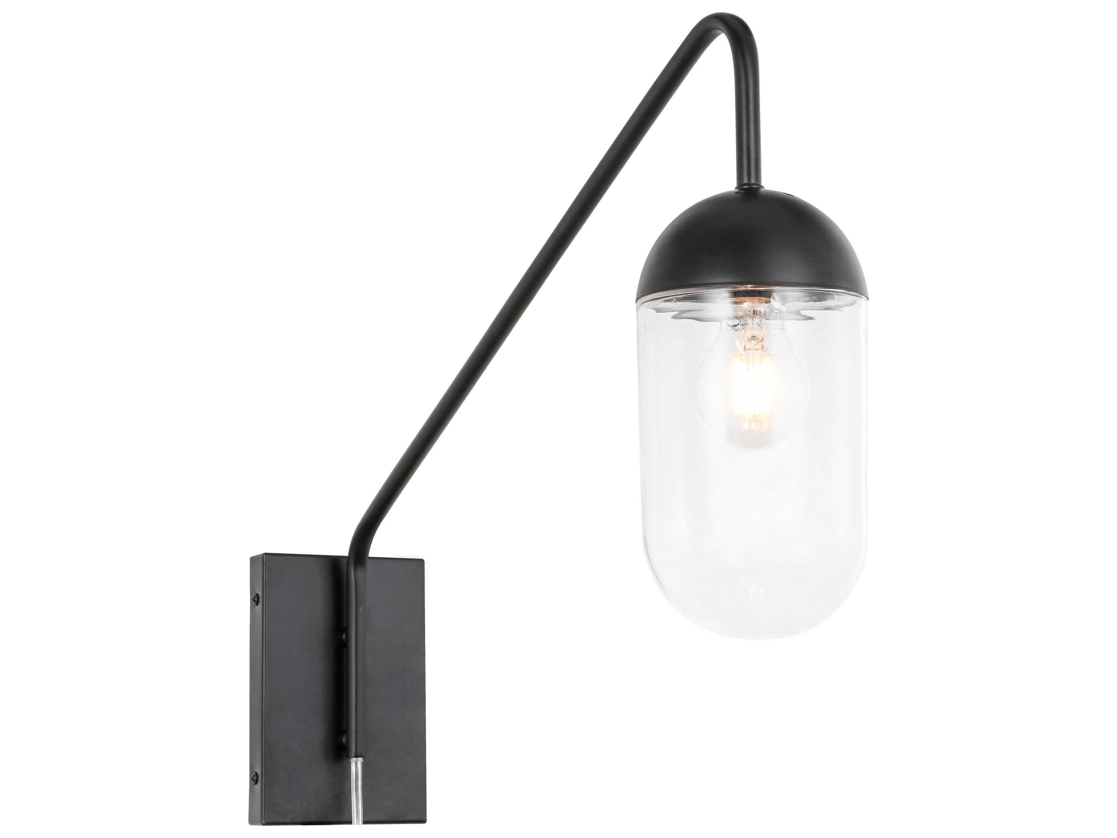 Elegant Lighting Kace 1 - Light Swing Arm with Clear Glass Shade