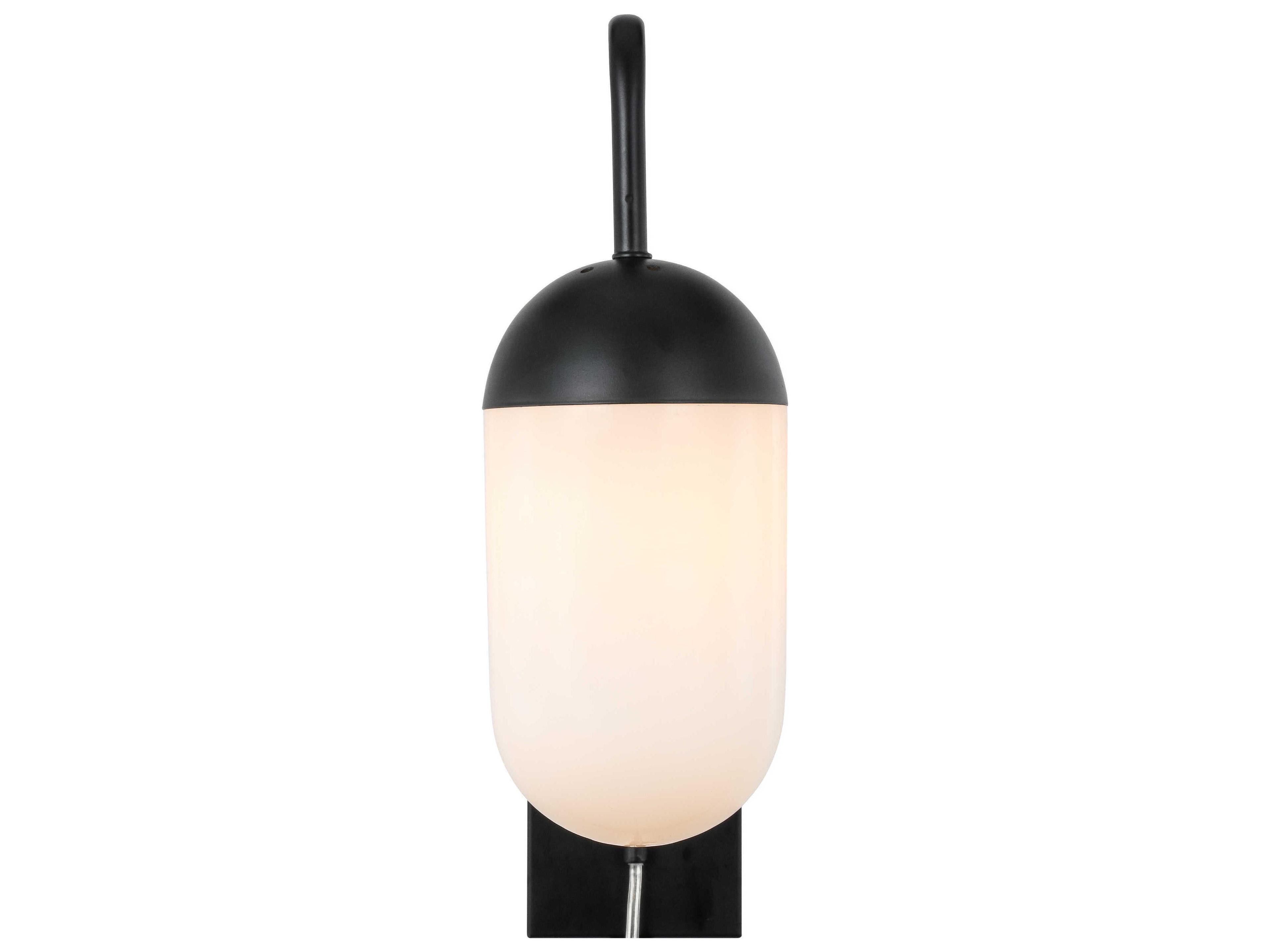 Elegant Lighting Kace 1 - Light Swing Arm with Frosted White Glass Shade