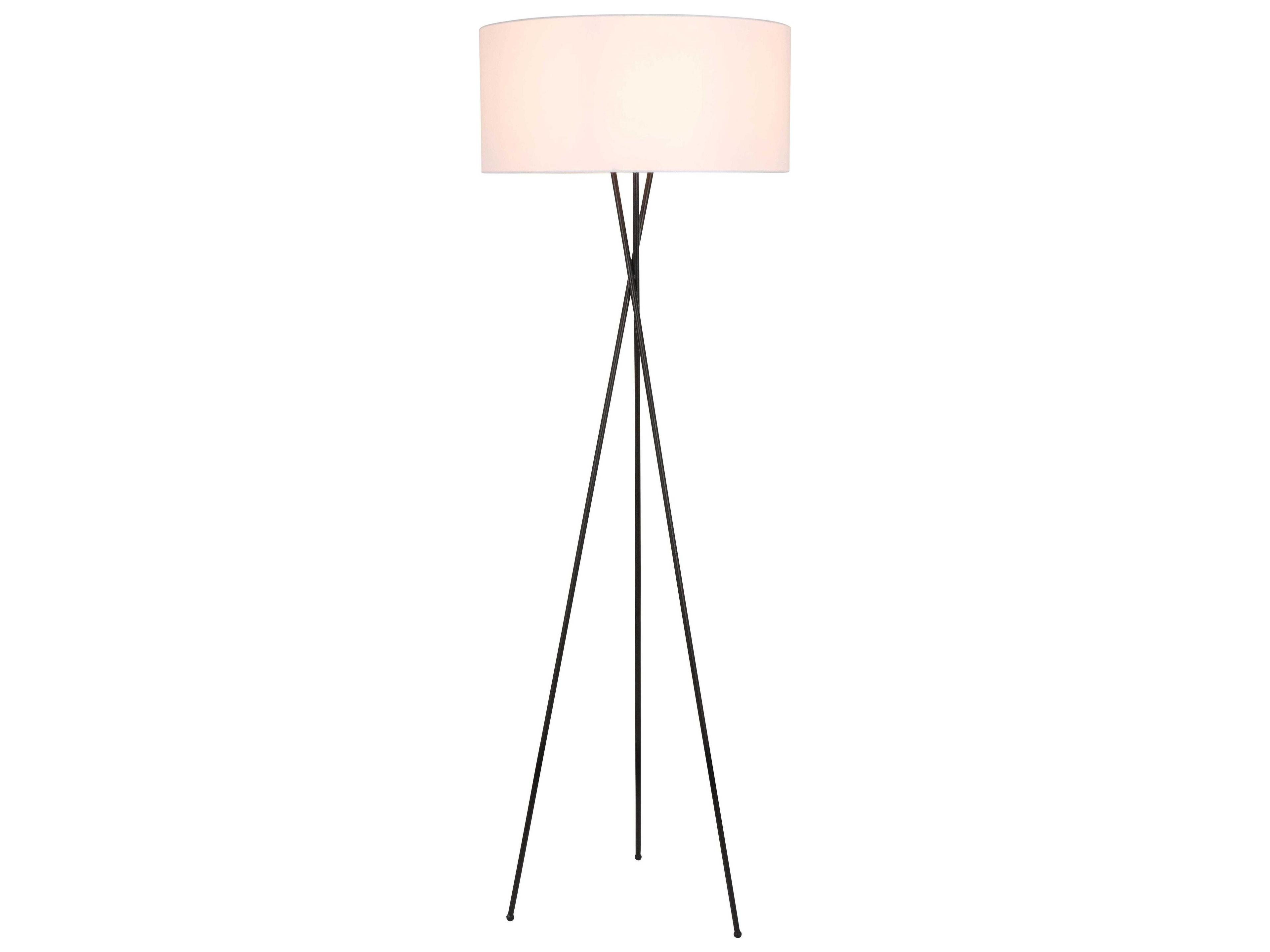 Cason Black White Fabric Floor Lamp