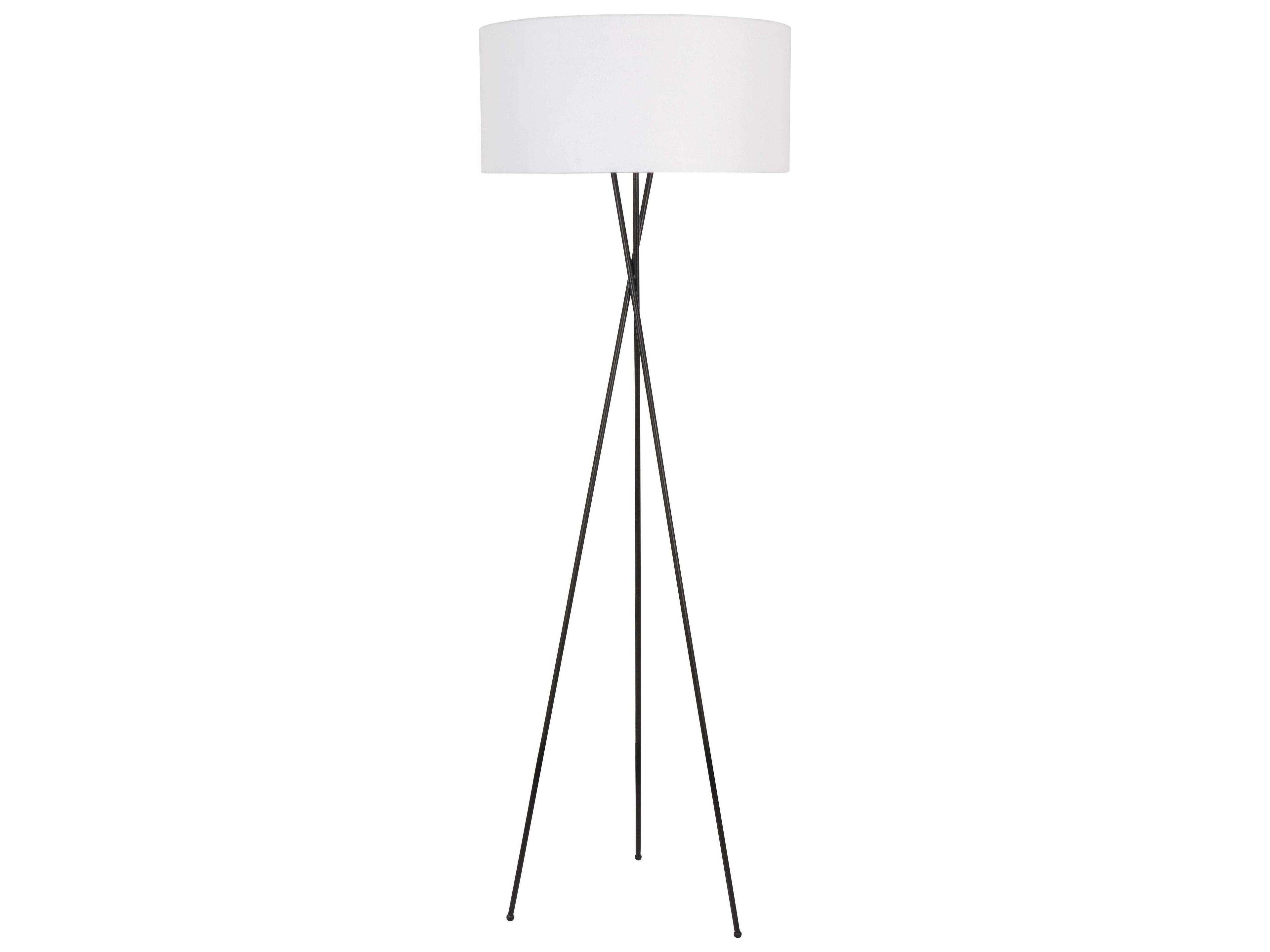 Elegant Lighting Cason Black White Fabric Floor Lamp