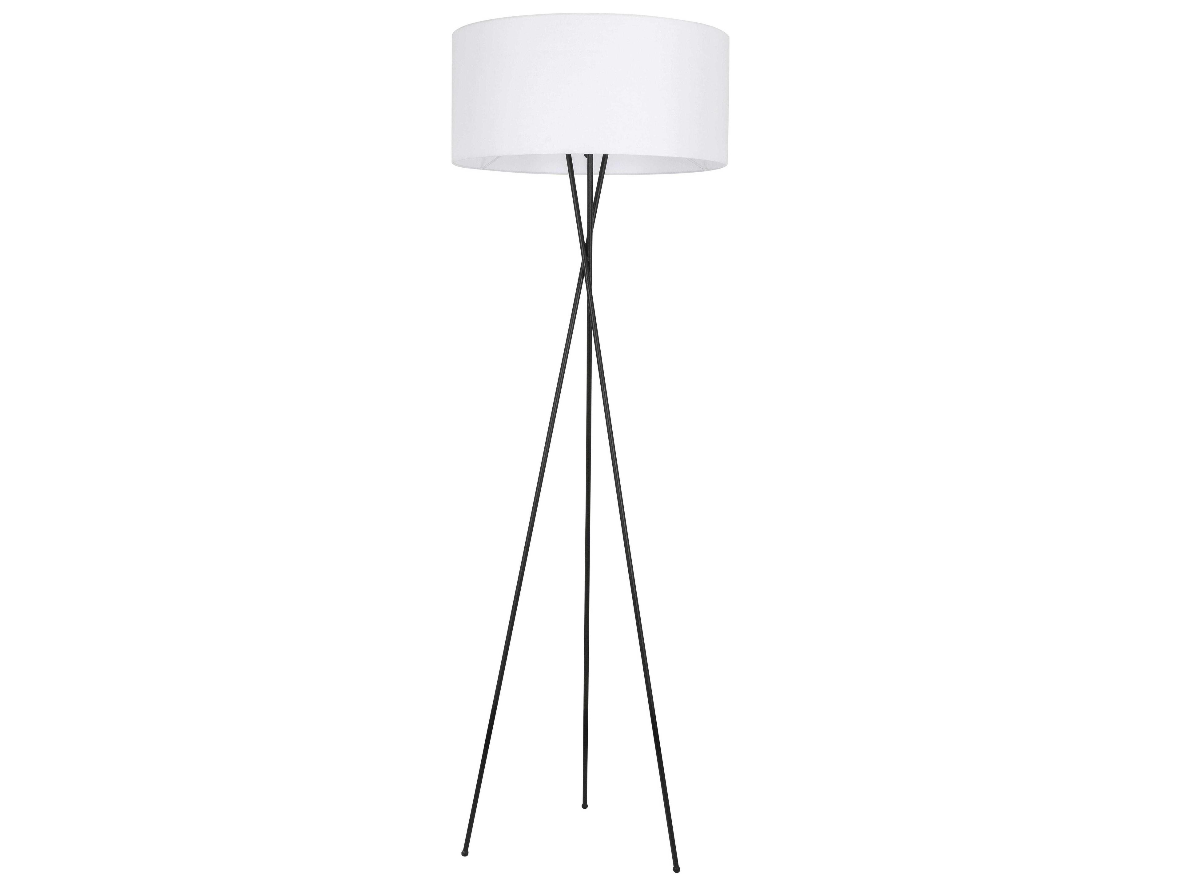 Elegant Lighting Cason Black White Fabric Floor Lamp