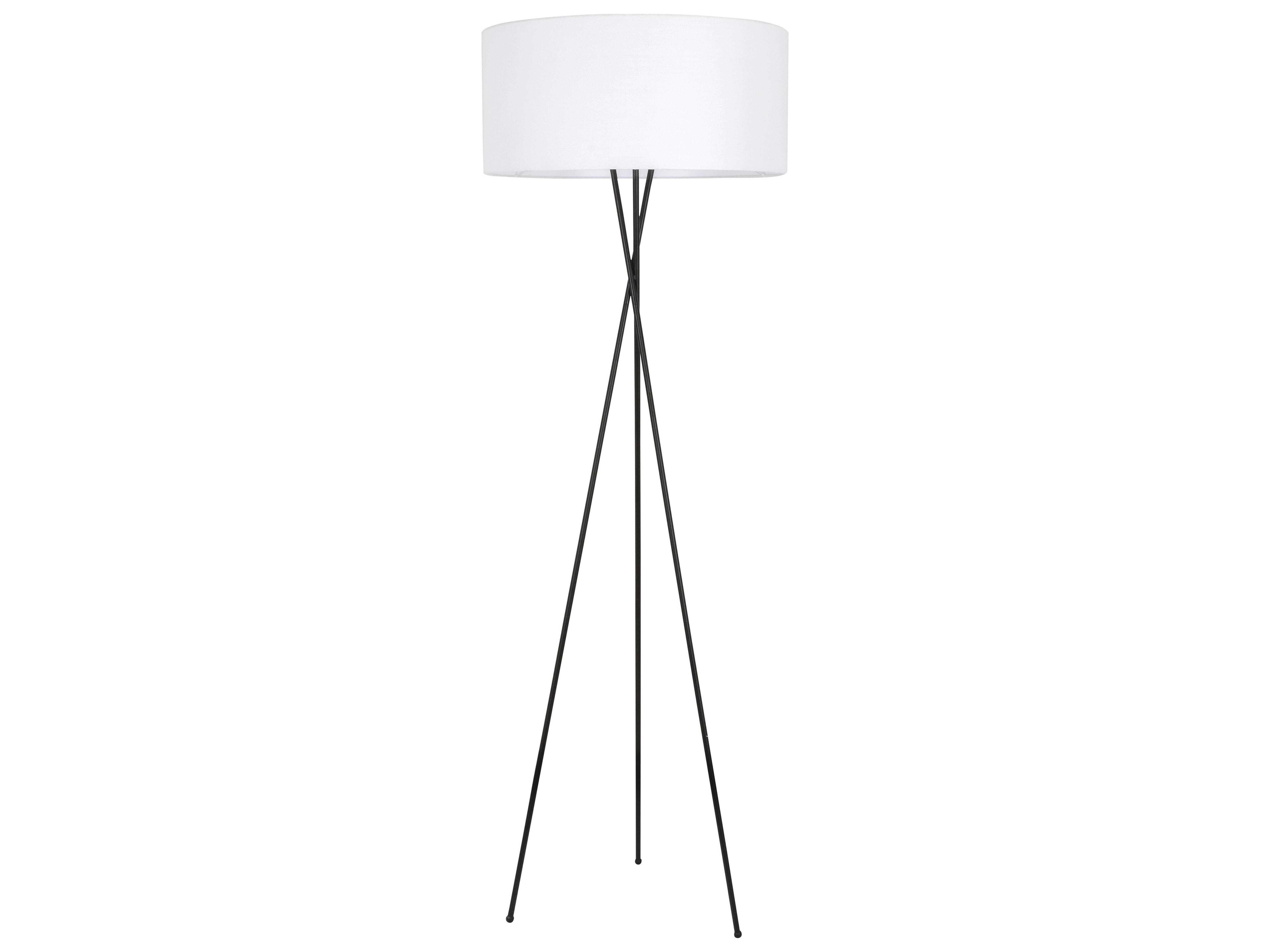 Elegant Lighting Cason Black White Fabric Floor Lamp