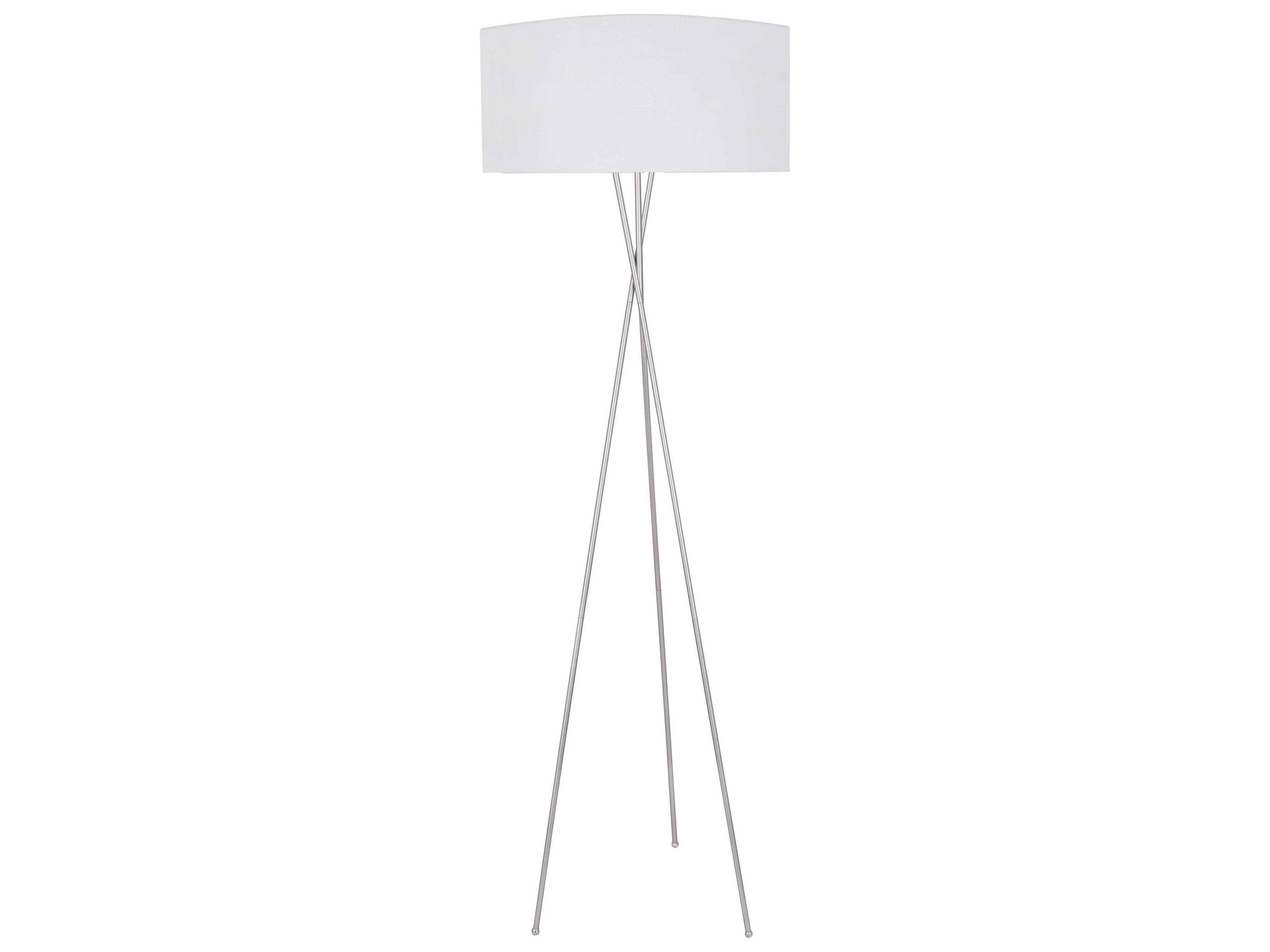 Elegant Lighting Cason Silver White Fabric Floor Lamp
