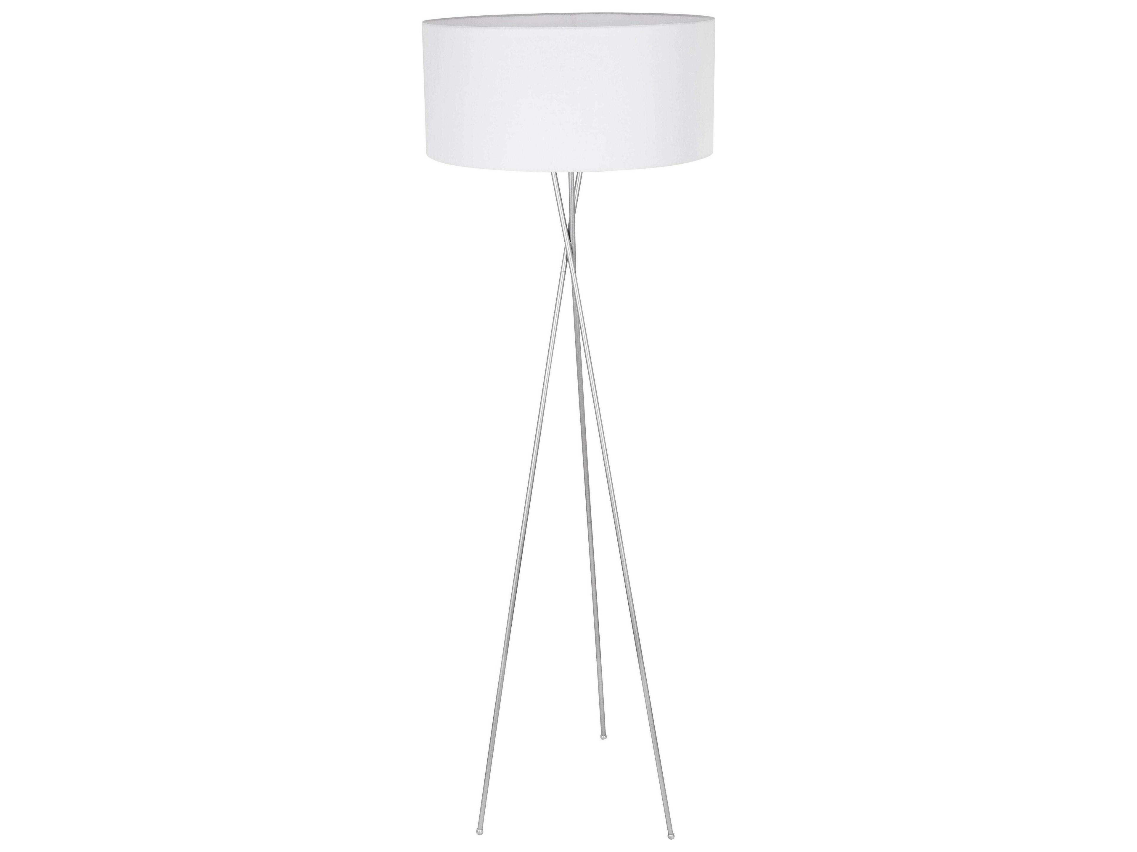 Elegant Lighting Cason Silver White Fabric Floor Lamp