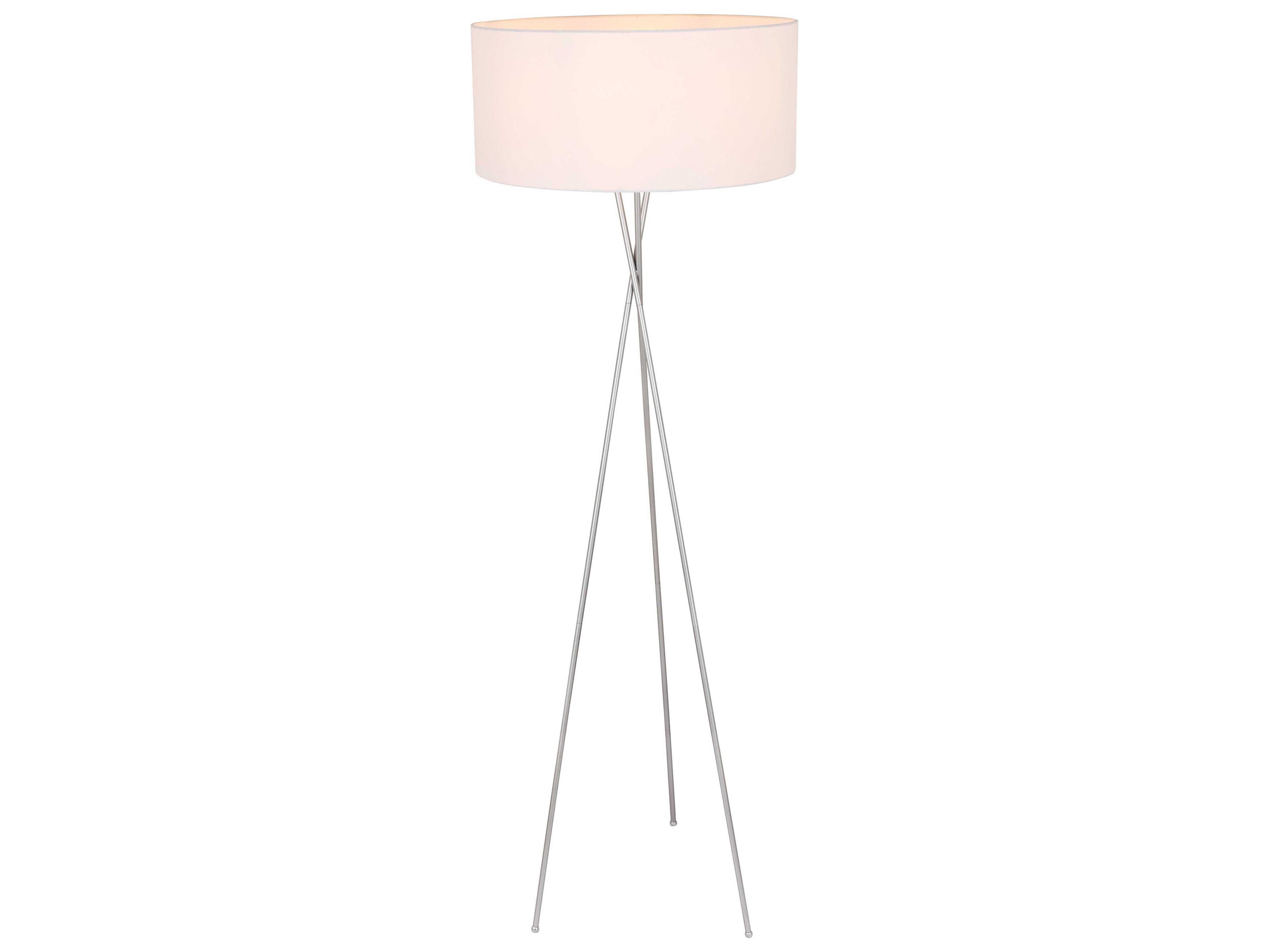 Elegant Lighting Cason Silver White Fabric Floor Lamp