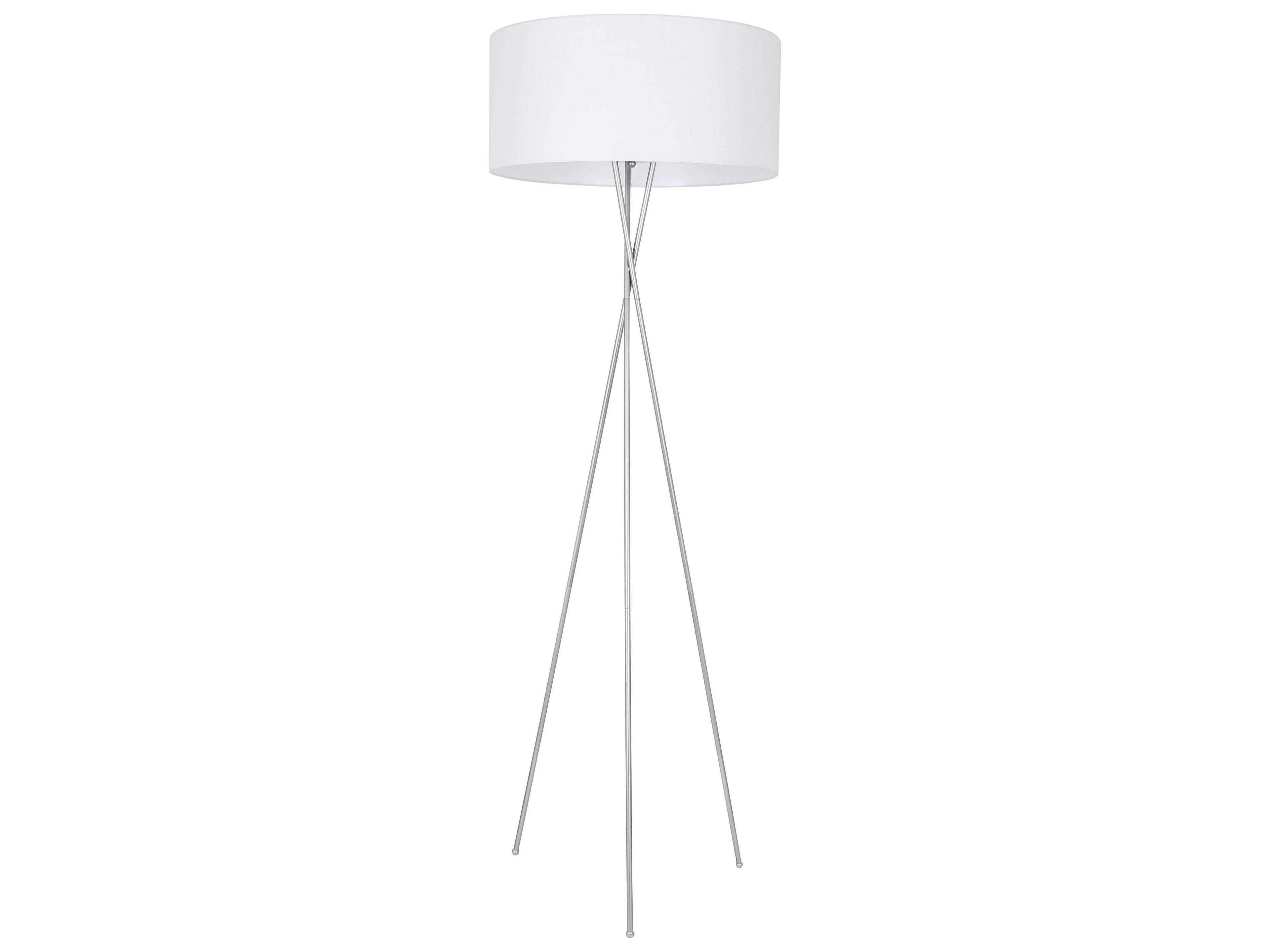 Elegant Lighting Cason Silver White Fabric Floor Lamp